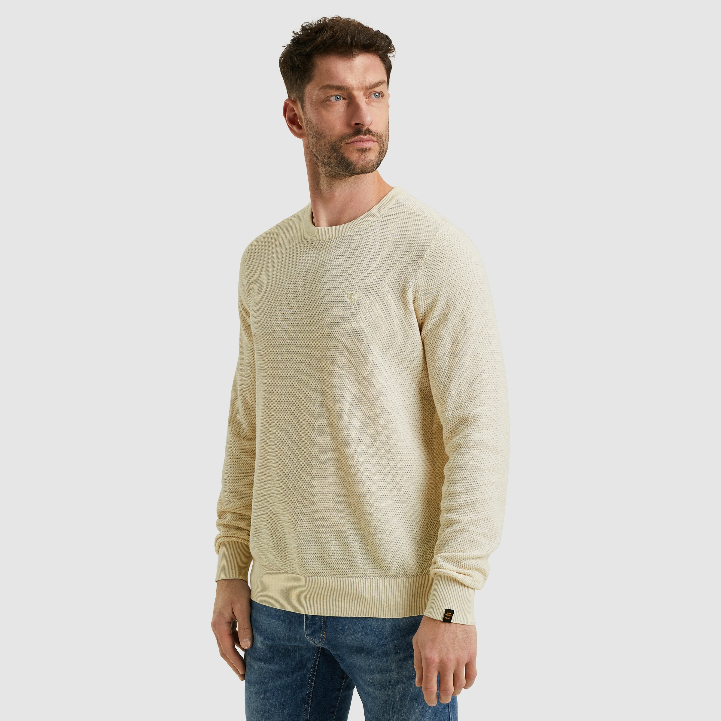 PME LEGEND Rundhalspullover mit Logo Stickerei günstig online kaufen