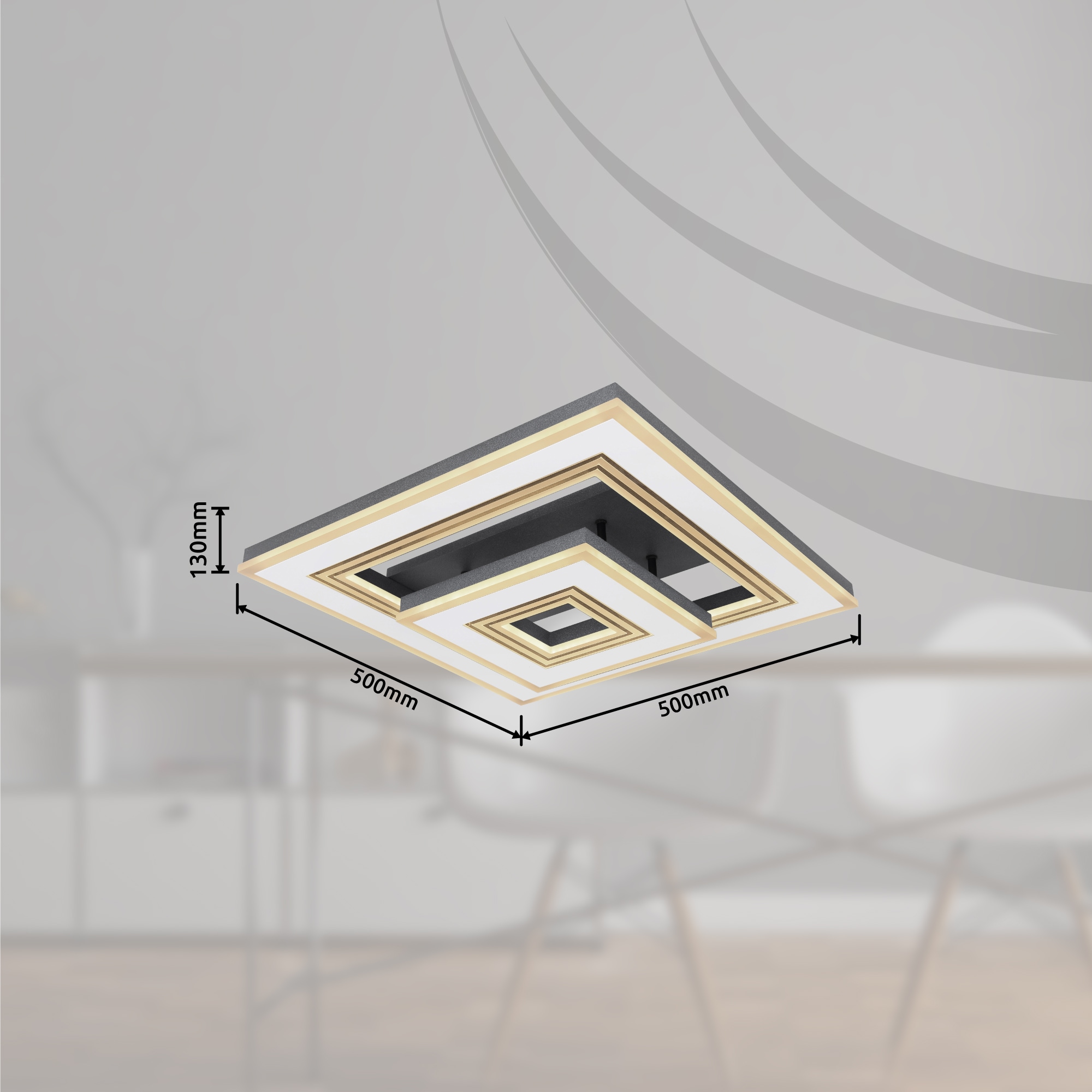 GLOBO LIGHTING LED Deckenleuchte »JACK«, Leuchtmittel LED-Modul | LED fest integriert, Deckenlampe/quadratisch/Wohnzimmer/Schlafzimmer/modern