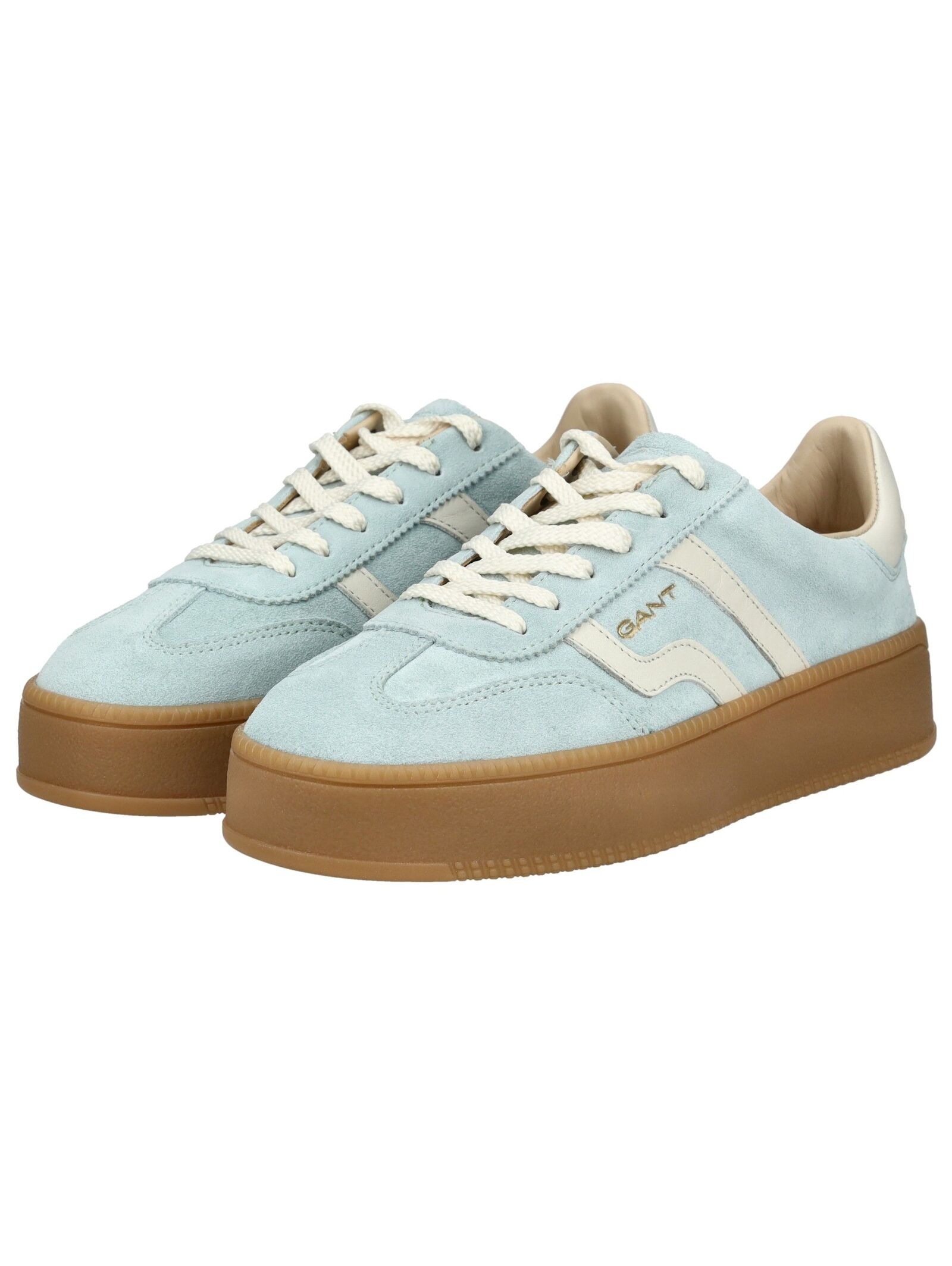 Plateausneaker GANT "Gant Sneaker Veloursleder", Damen, Gr. 37, hellblau, Veloursleder, Schuhe Plateausneaker 3