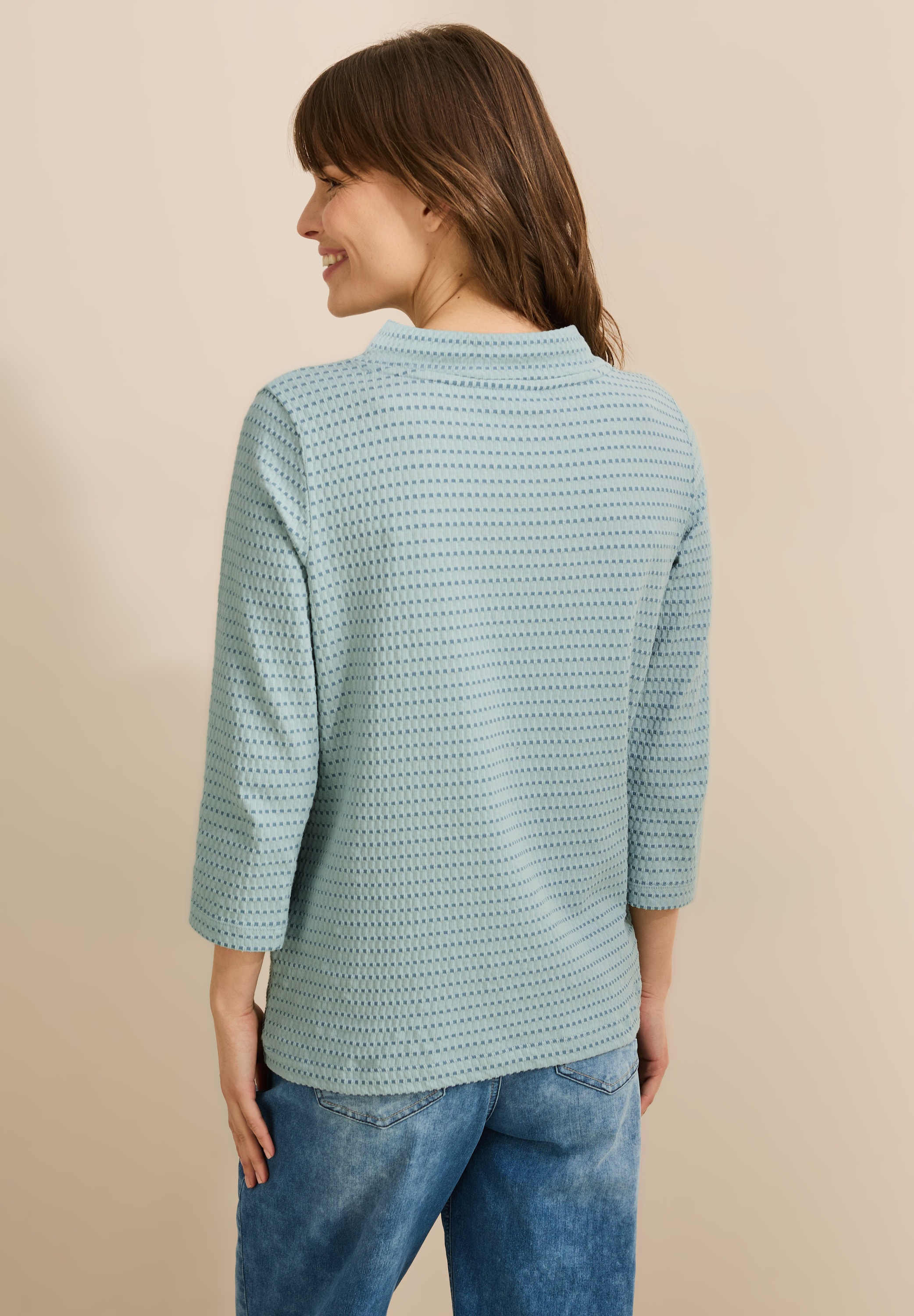 Cecil 3/4-Arm-Shirt, mit Struktur Muster günstig online kaufen