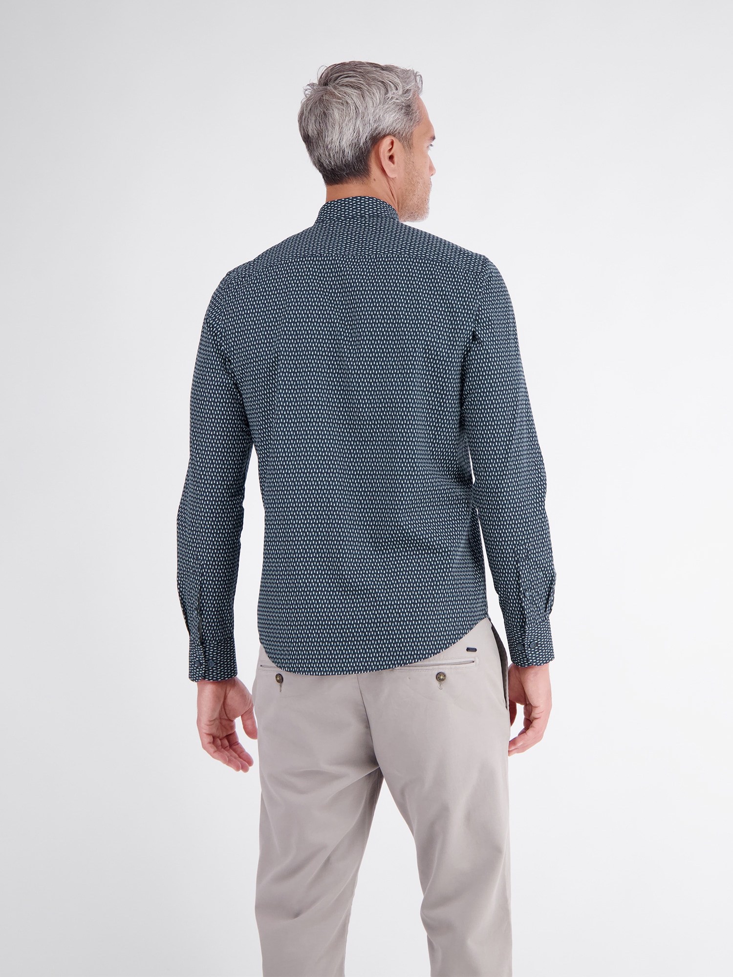 LERROS Langarmhemd »Sportliches Herrenhemd mit modernem Minimalprint-Design«
