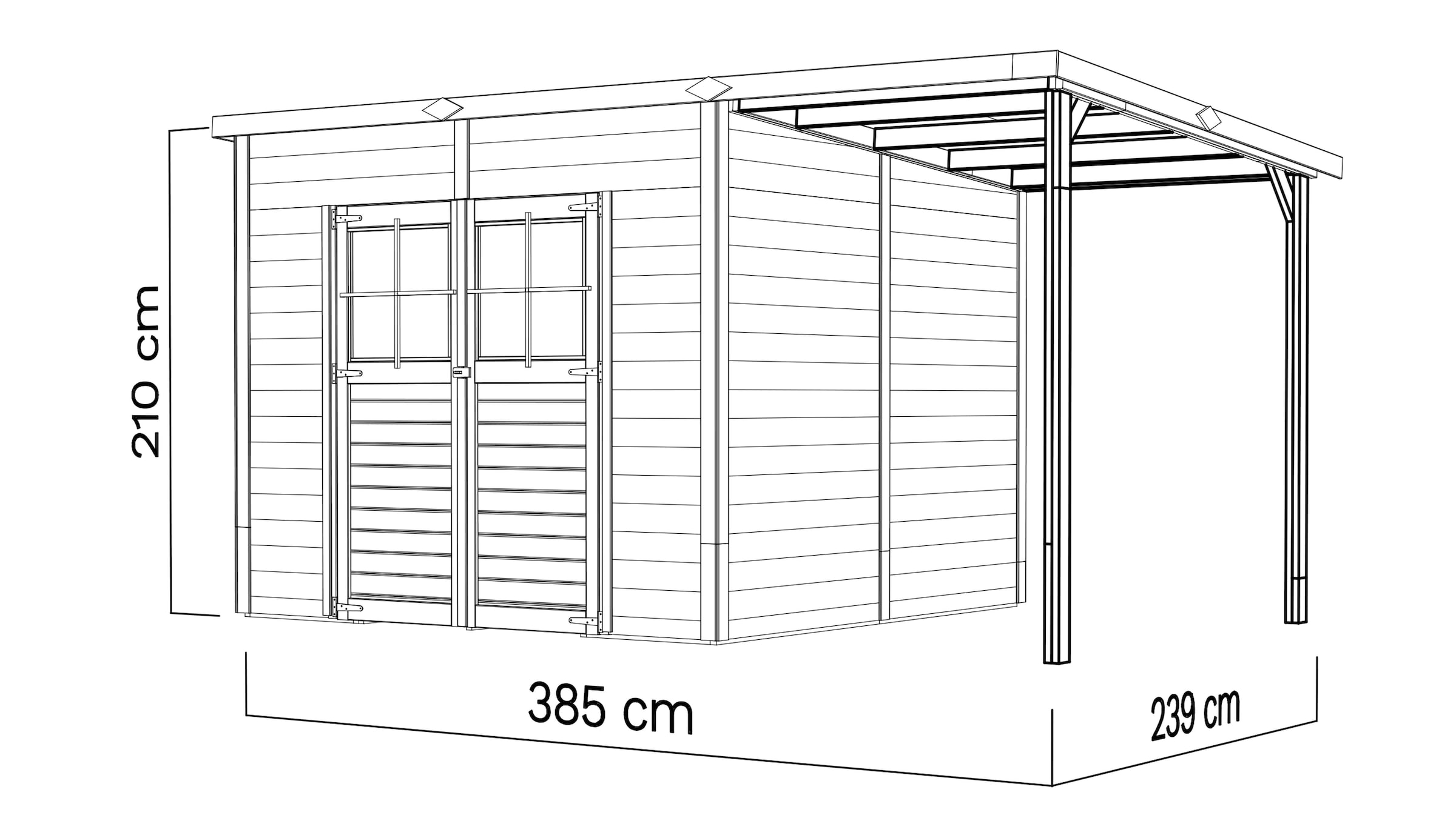 KONIFERA Gartenhaus »Alster 4 Plus XL«