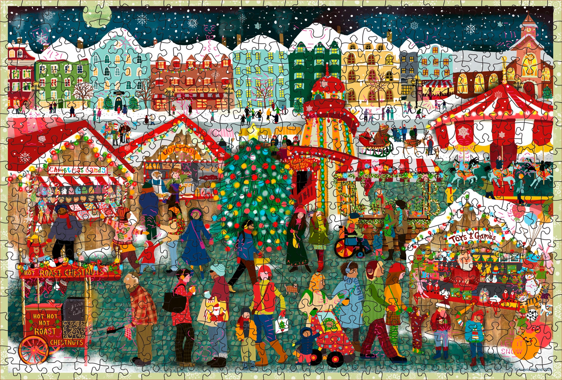 Ravensburger Puzzle »Weihnachtsmarkt«, 500 XXL Teile; Made in Europe