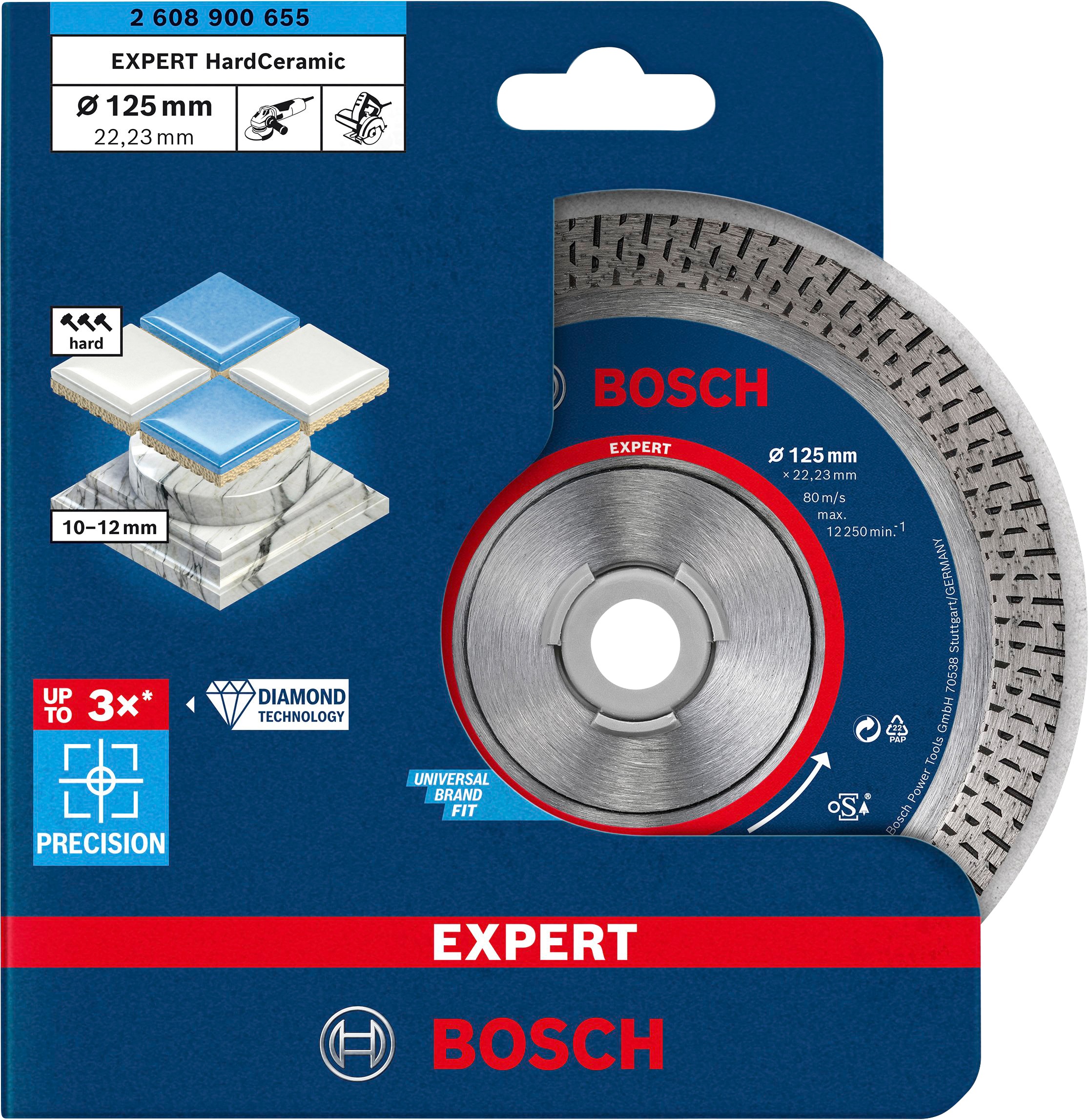 Bosch Professional Diamanttrennscheibe »Expert HardCeramic«, (1 tlg.), 22,23  x 1,4 x 10 mm bestellen | BAUR