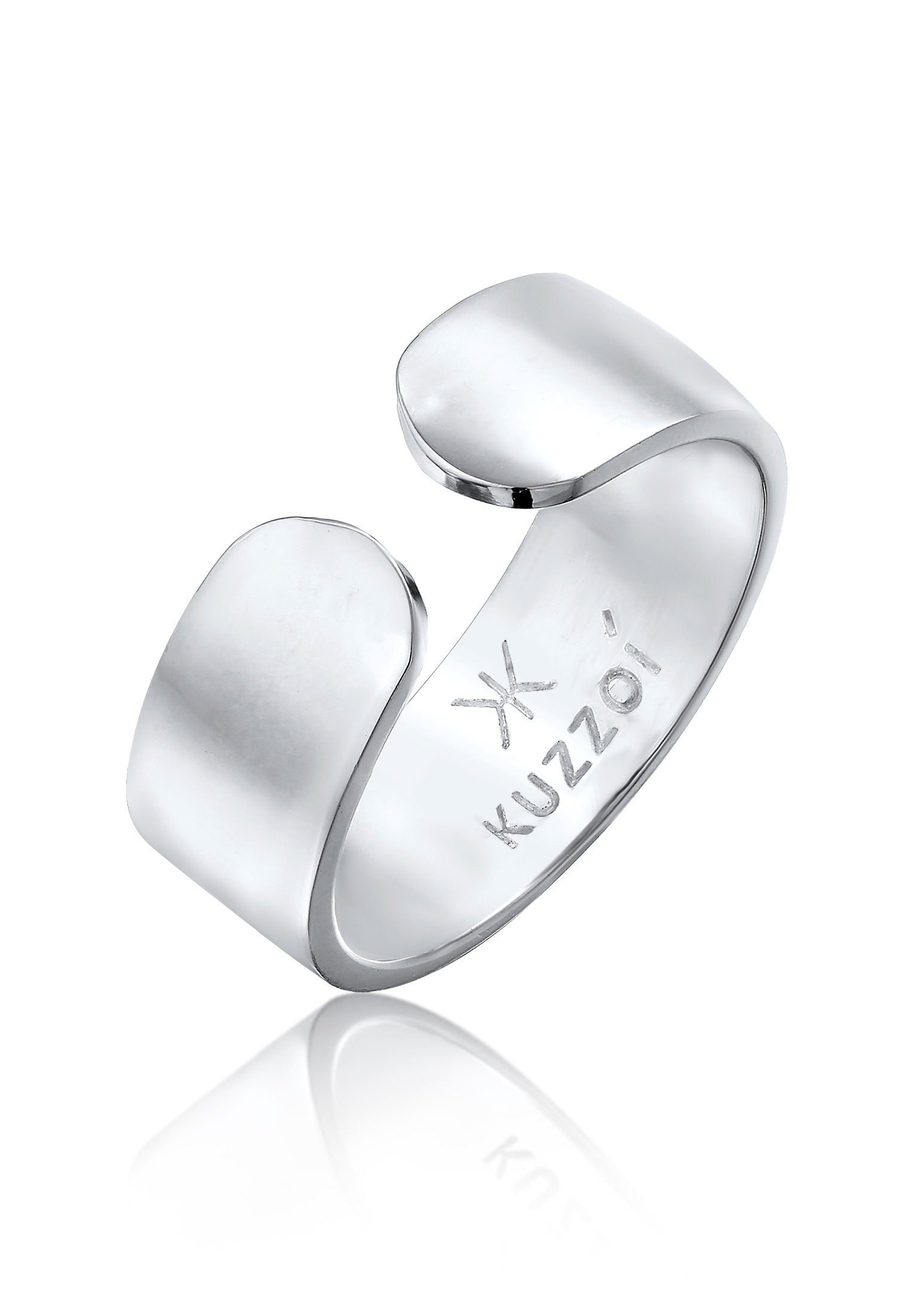 Kuzzoi Silberring »Bandring Klares Design Offen 925 Silber«