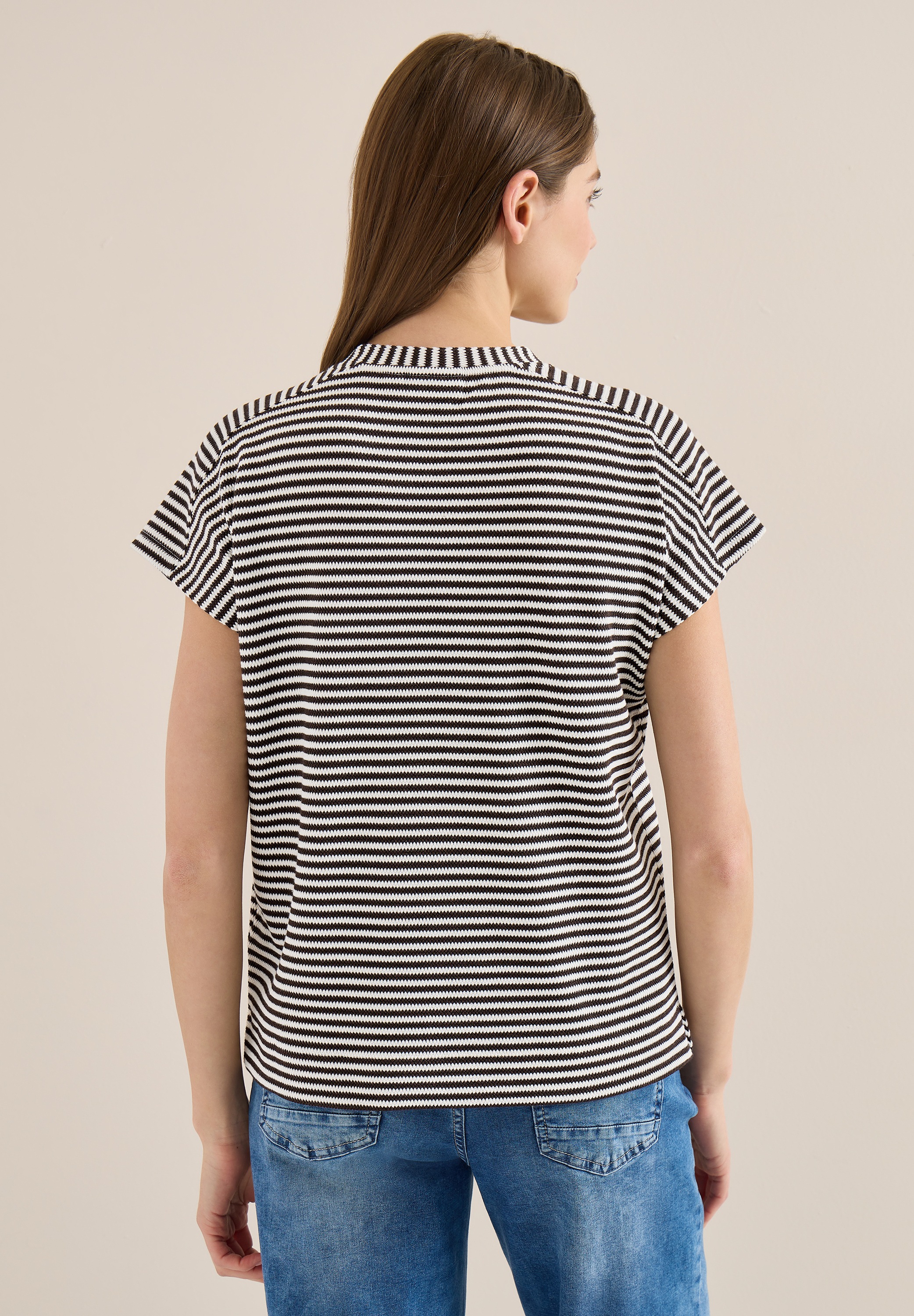 Thumbnail - Cecil Rundhalsshirt im soften Baumwoll-Mix