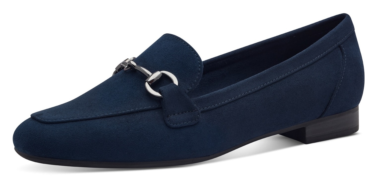 Marco Tozzi Slipper, Blockabsatz, Loafer, Businessschuh mit Schmuckspange