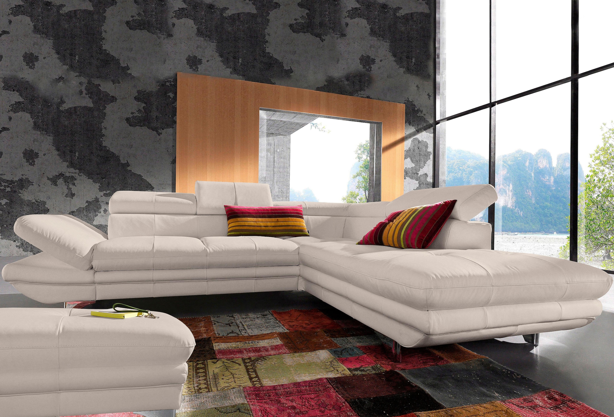 COTTA Ecksofa »Enterprise L-Form«, mit Arm- & Kopfteilverstellung, wahlweise mit Bettfunktion