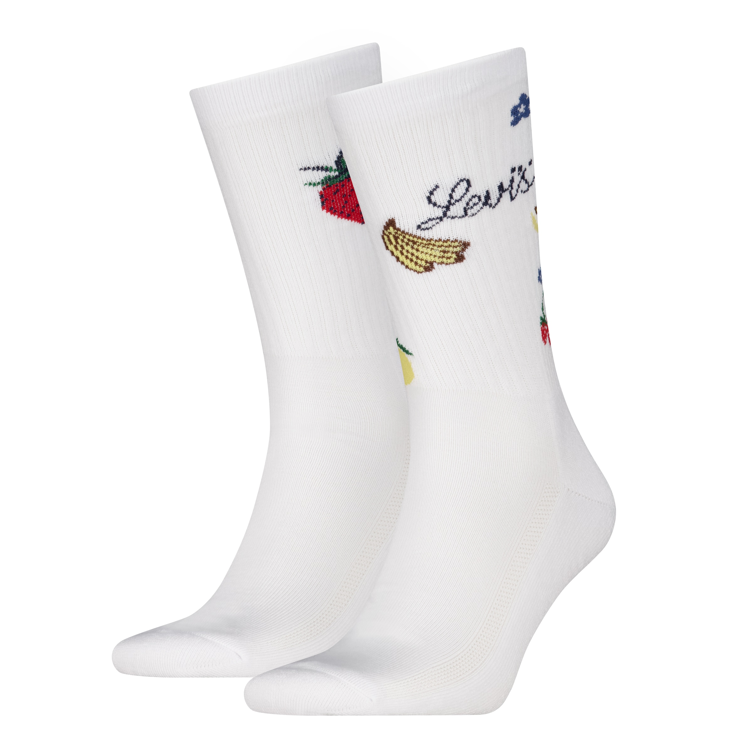 Levi's® Socken »LEVIS REG CUT FRUIT AOP« 2 Paar,  Cotton-Mix, Fruit-Design, elastisch, weiche, bequeme Sohle