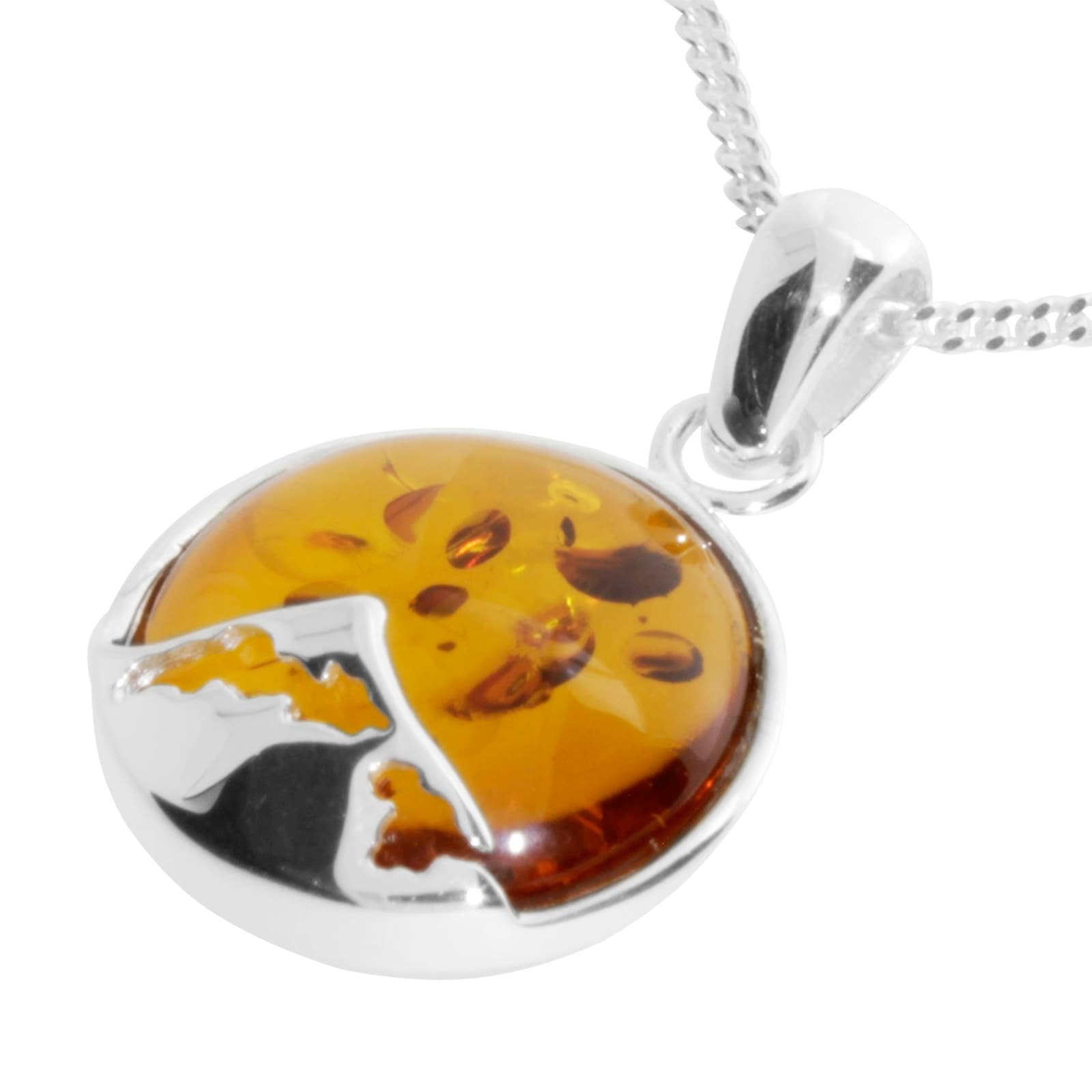 OSTSEE-SCHMUCK Kette mit Anhänger »- Fischland-Darß-Zingst - Silber 925/000 - Bernstein«