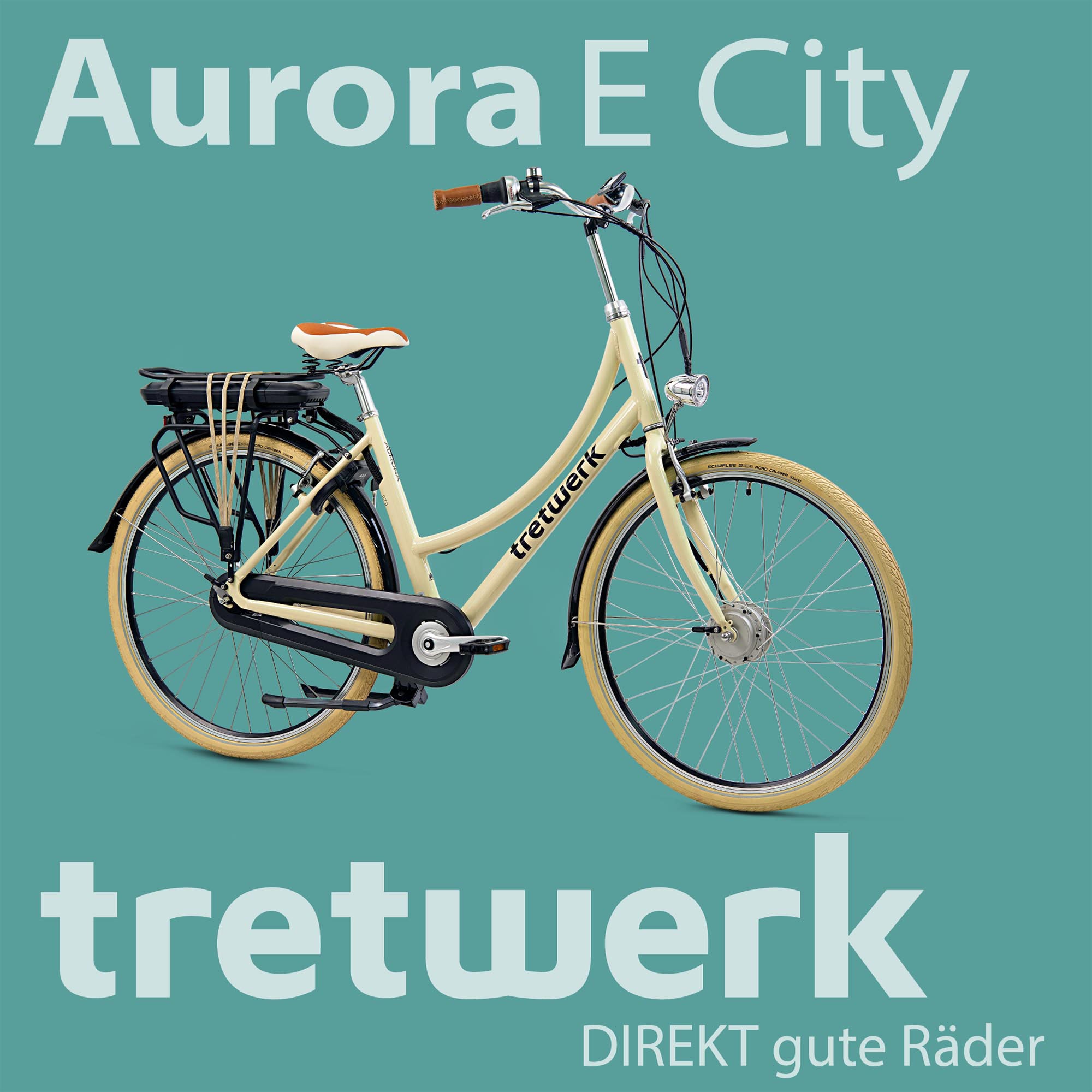 Tretwerk E-Bike »Aurora«, 7 Gang, Frontmotor 250 W, (im Retro-Stil), Pedelec, Elektrofahrrad für Damen u. Herren