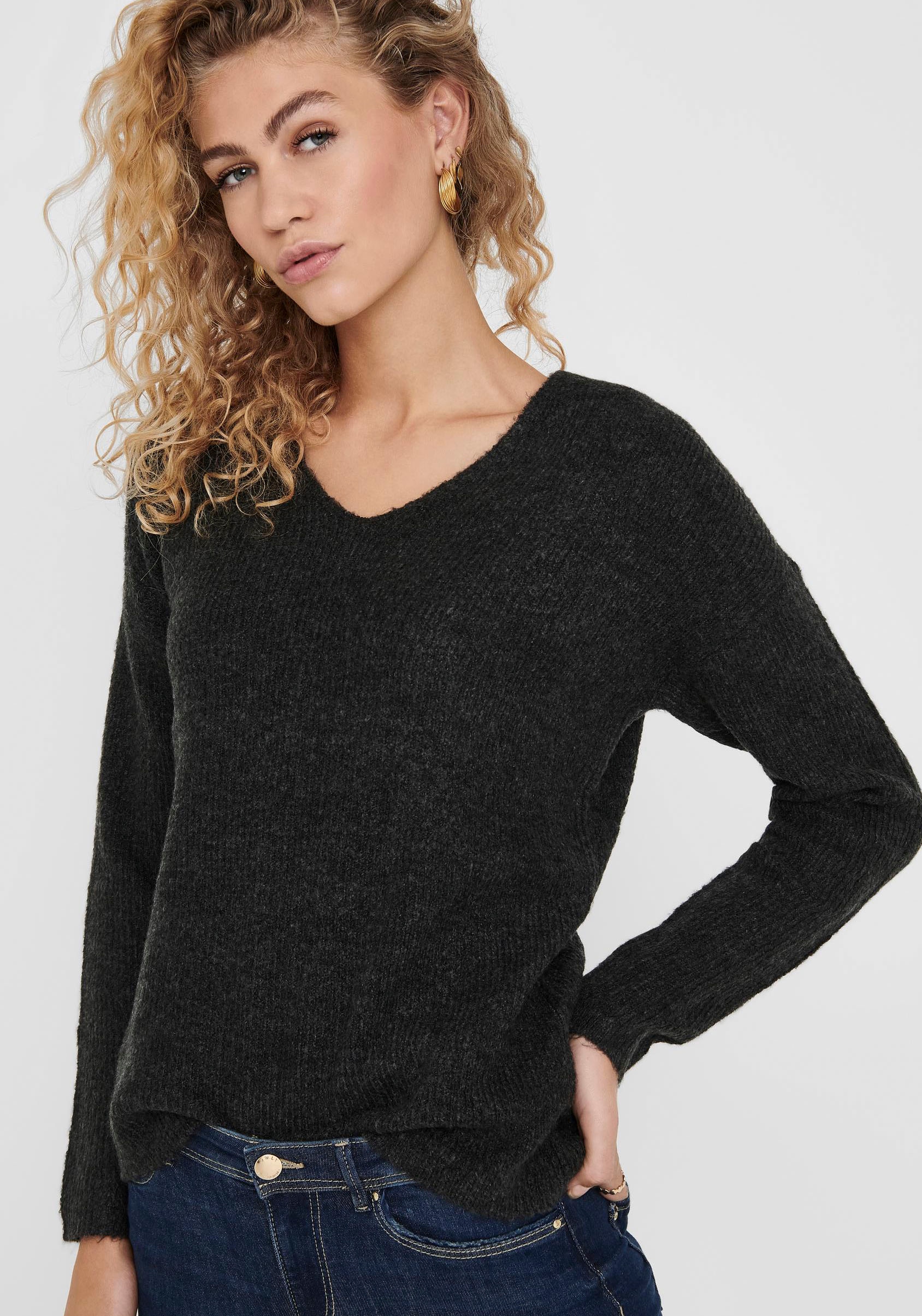 ONLY Strickpullover "ONLCAMILLA V-NECK L/S PULLOVER KNT NOOS" günstig online kaufen