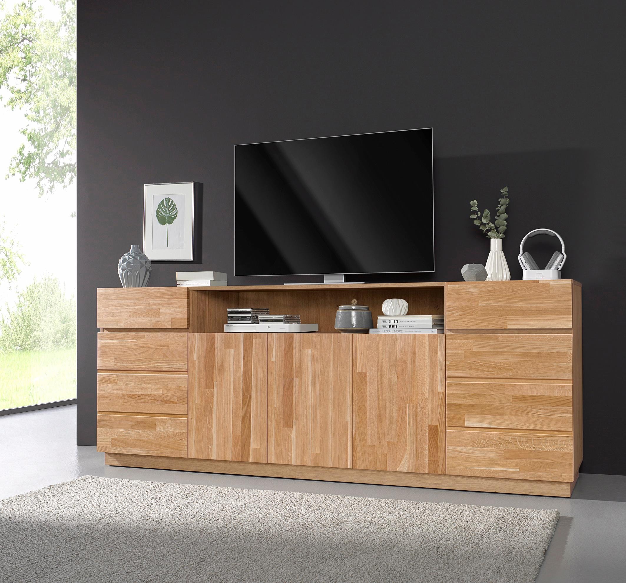 Sideboard, Breite 220 cm, mit 5 Türen, teilmassiv, FSC®-zertifiziert