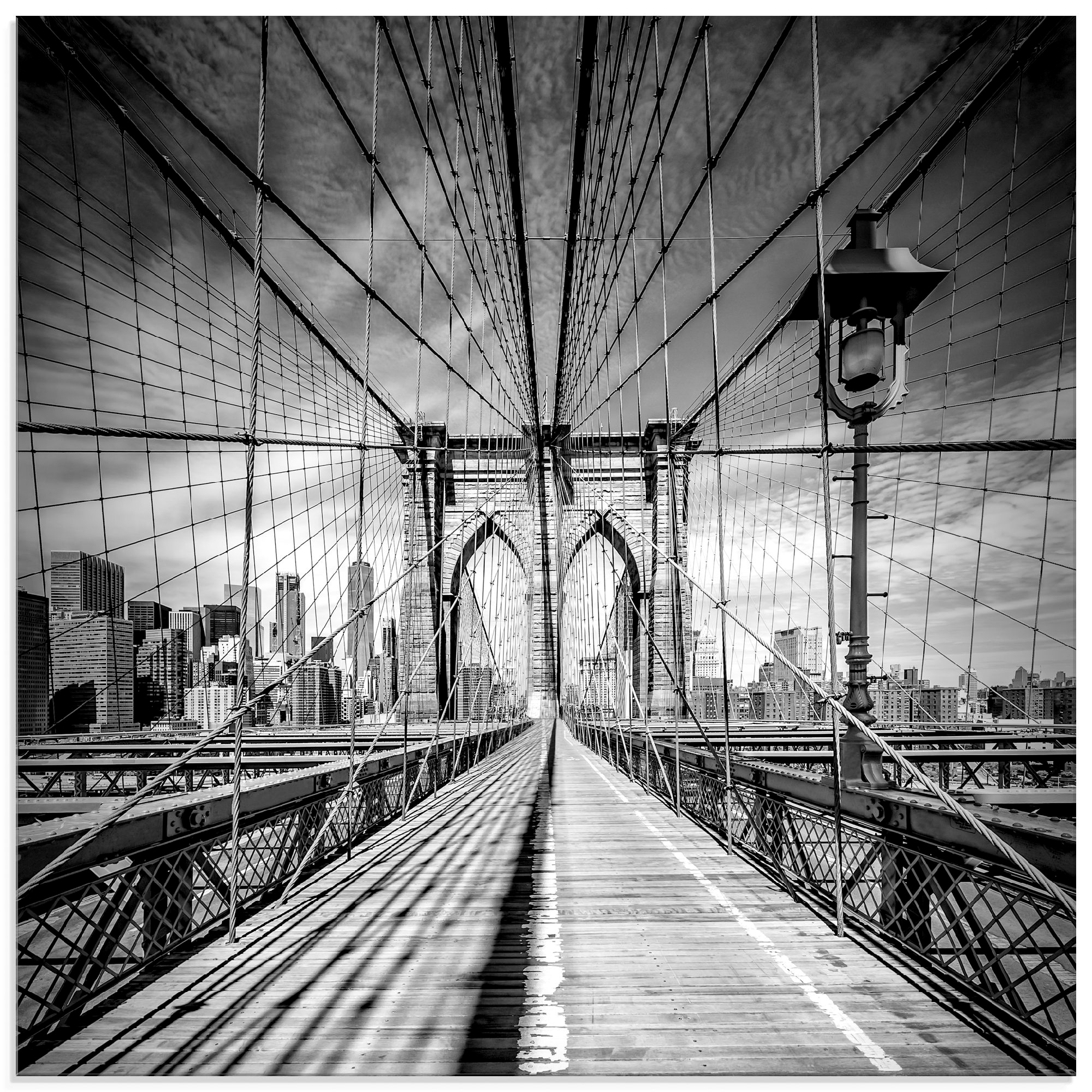 Artland Glasbild "New York City Brooklyn Bridge I", Amerika, (1 St.), in verschiedenen Größen