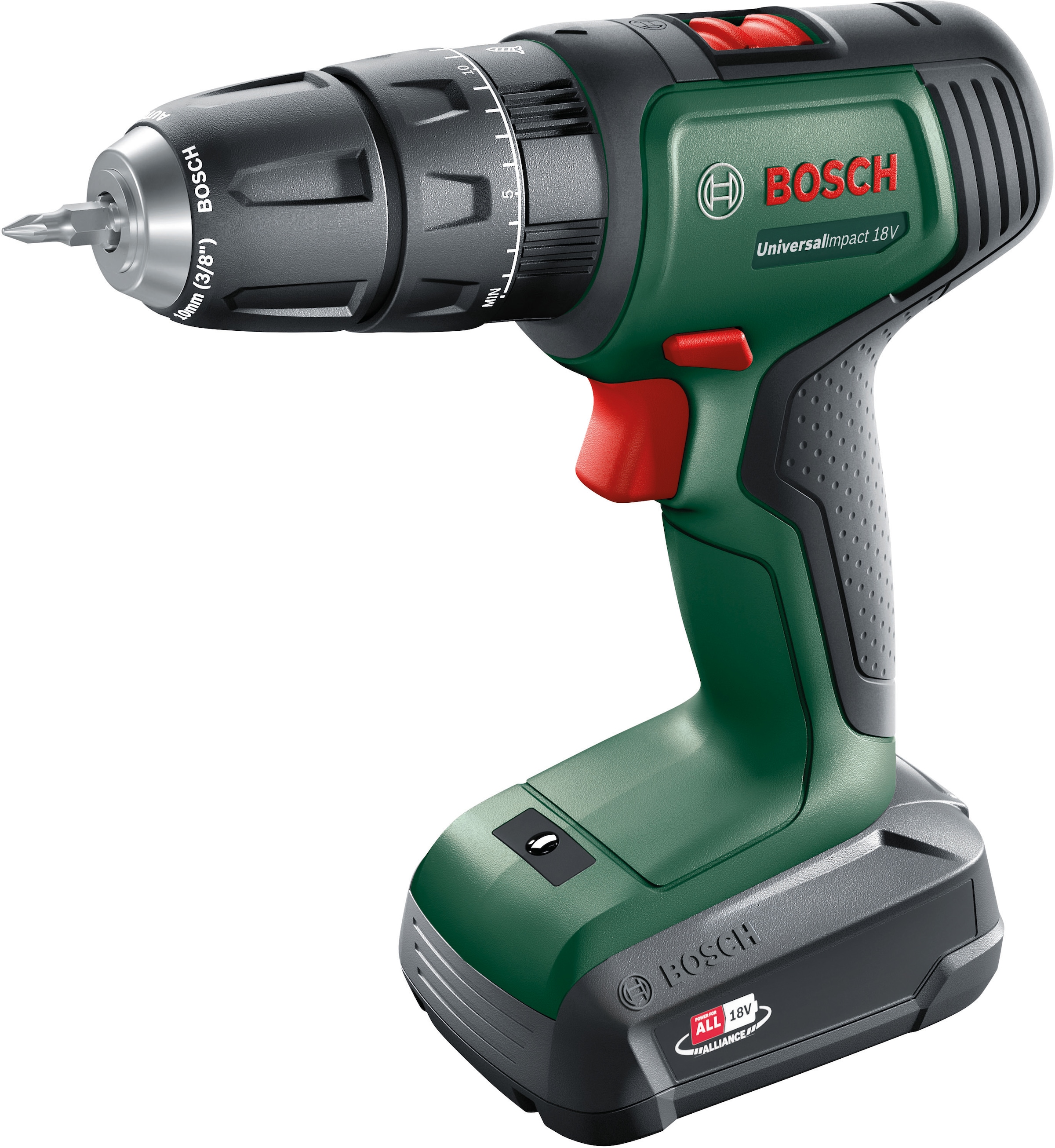 Bosch Home & Garden Akku-Schlagbohrschrauber »UniversalImpact 18V+ Systembox«, (Set), mit 2 Akkus und Ladegerät