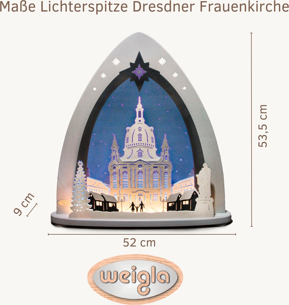 Weigla Lichterbogen "Dresdner Frauenkirche, moderne LED Lichterspitze aus H günstig online kaufen