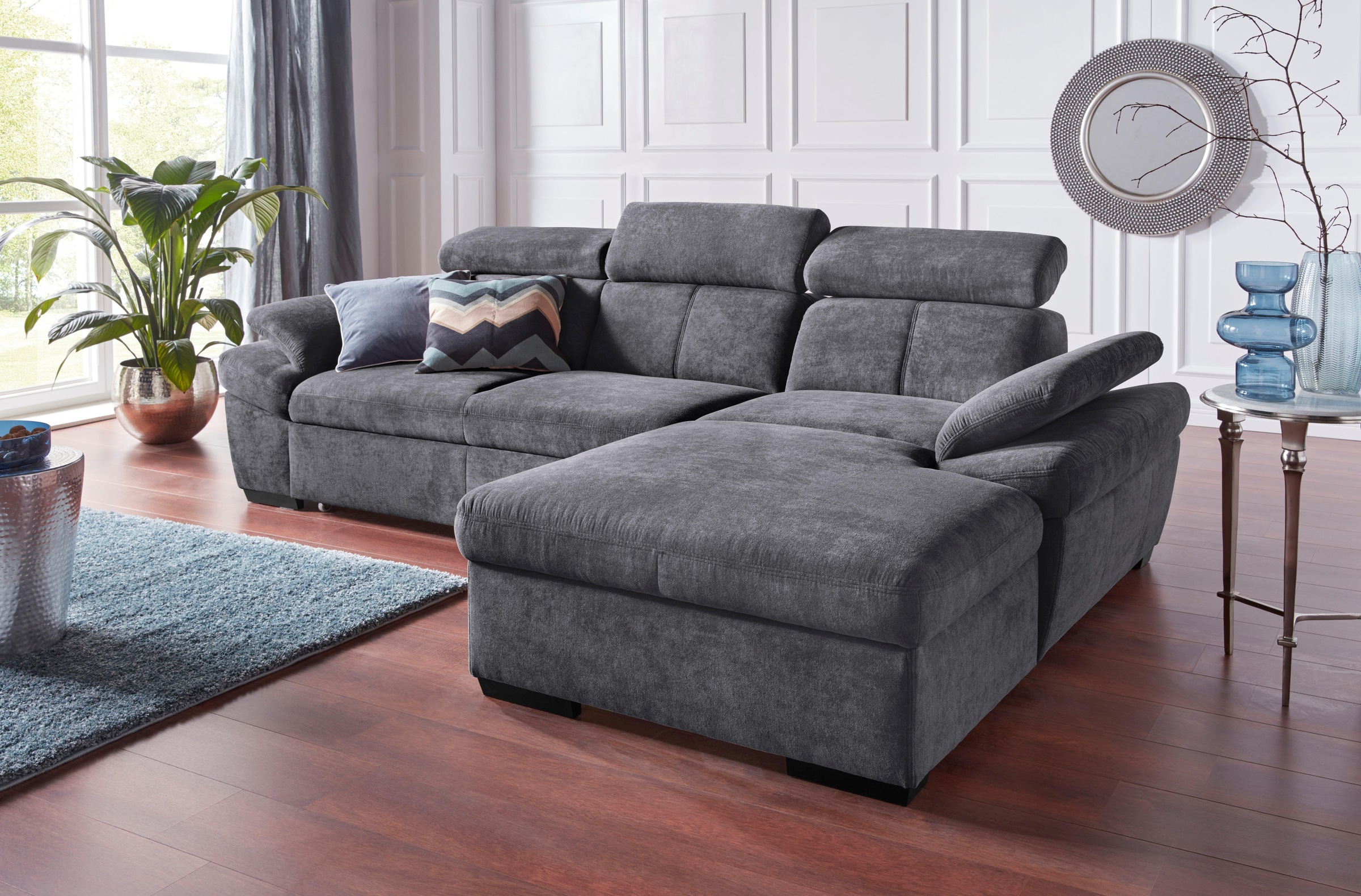exxpo - sofa fashion Ecksofa "Salerno, inkl. Arm-& Kopfteilverstellung, beq günstig online kaufen