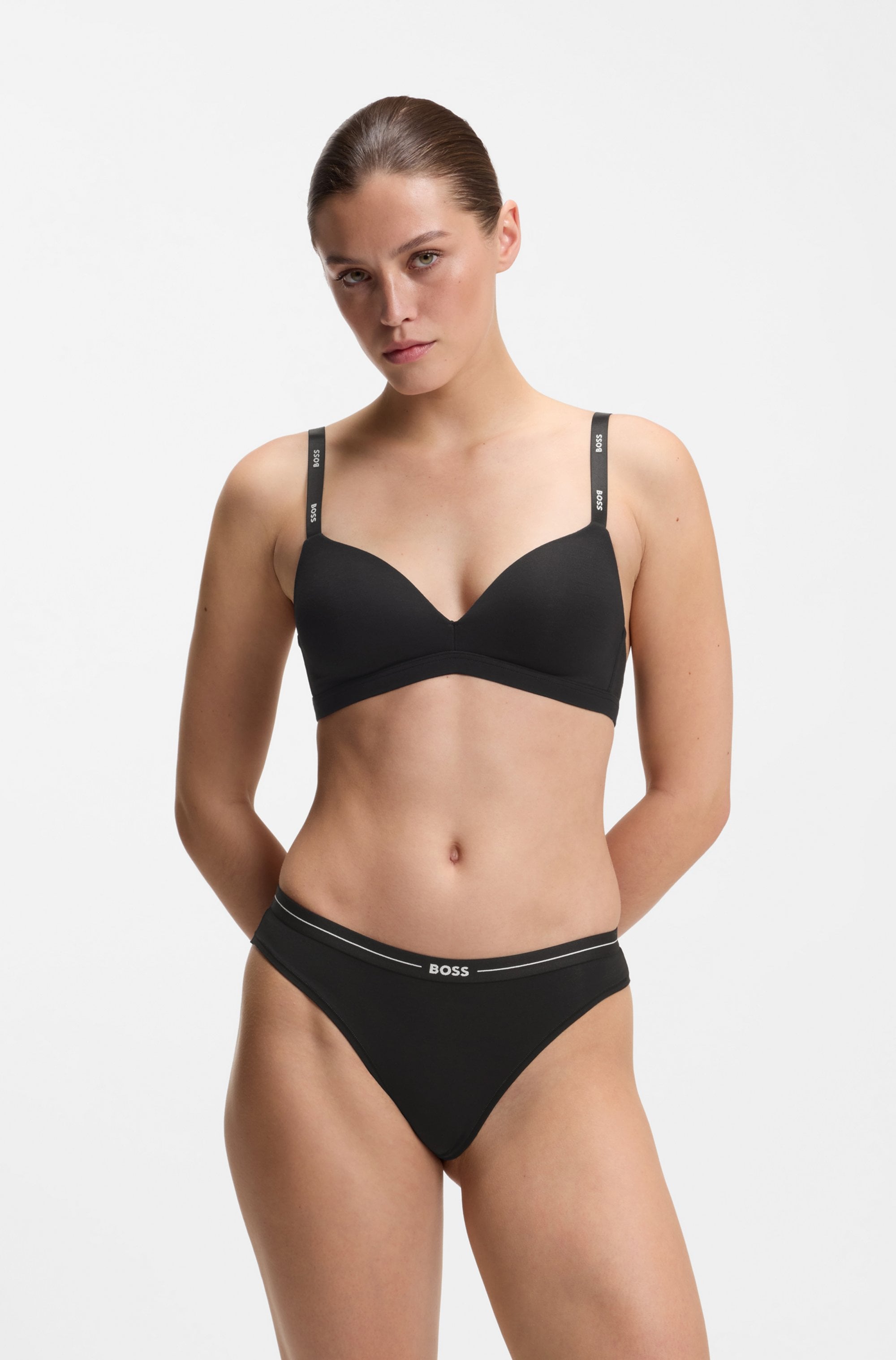 BOSS Triangel-BH "TRIANGLE PADDED CI" mit BOSS Schriftzug auf den Trägern