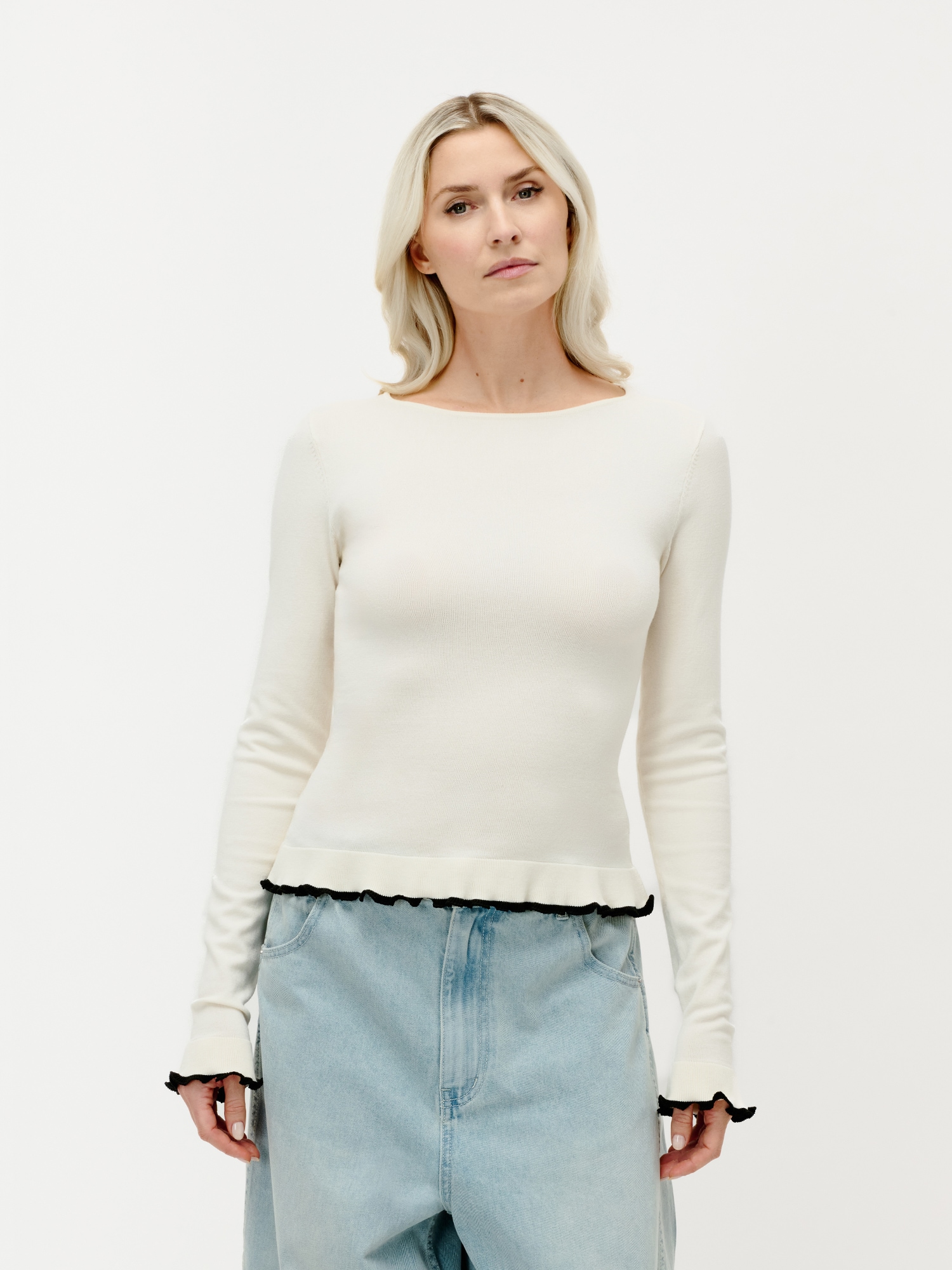 LeGer Strickpullover "Marlen, LeGer by Lena Gercke" slim fit, mit Wellenkan günstig online kaufen