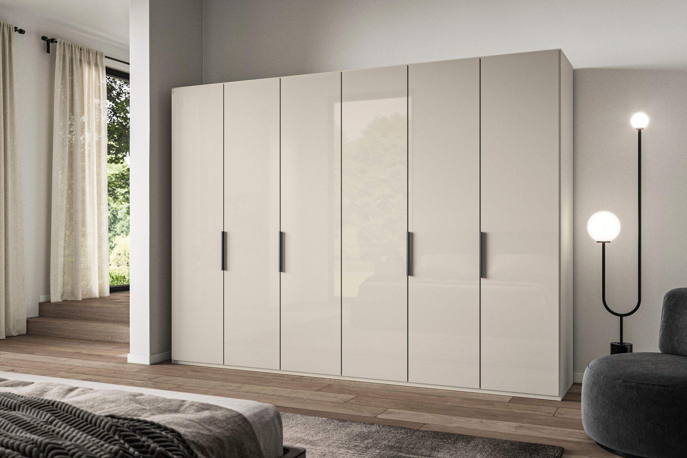 WIEMANN Falttürenschrank "Ohio, Kleiderschrank, Schrank, Garderobe, mit Gla günstig online kaufen