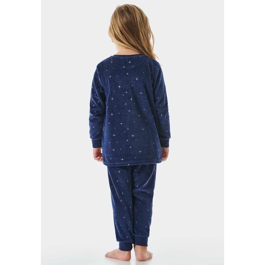 Schiesser Pyjama »"Girls World"«, (2 tlg.), mit traumhaftem Sternen-Allover in Aqua