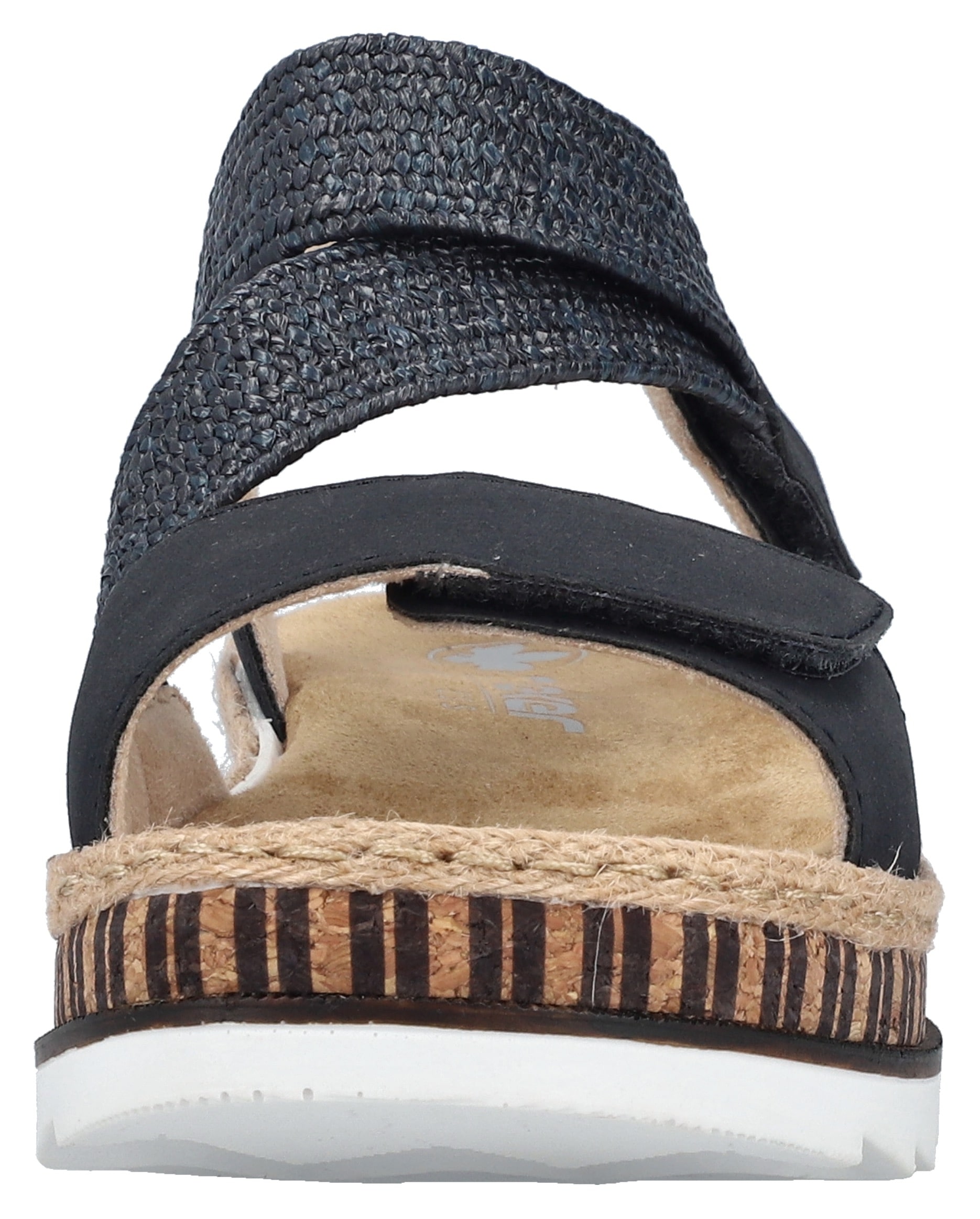 Rieker Keilsandalette, Riemchensandale, Sommerschuh, Urlaubschuh mit Klettriemchen