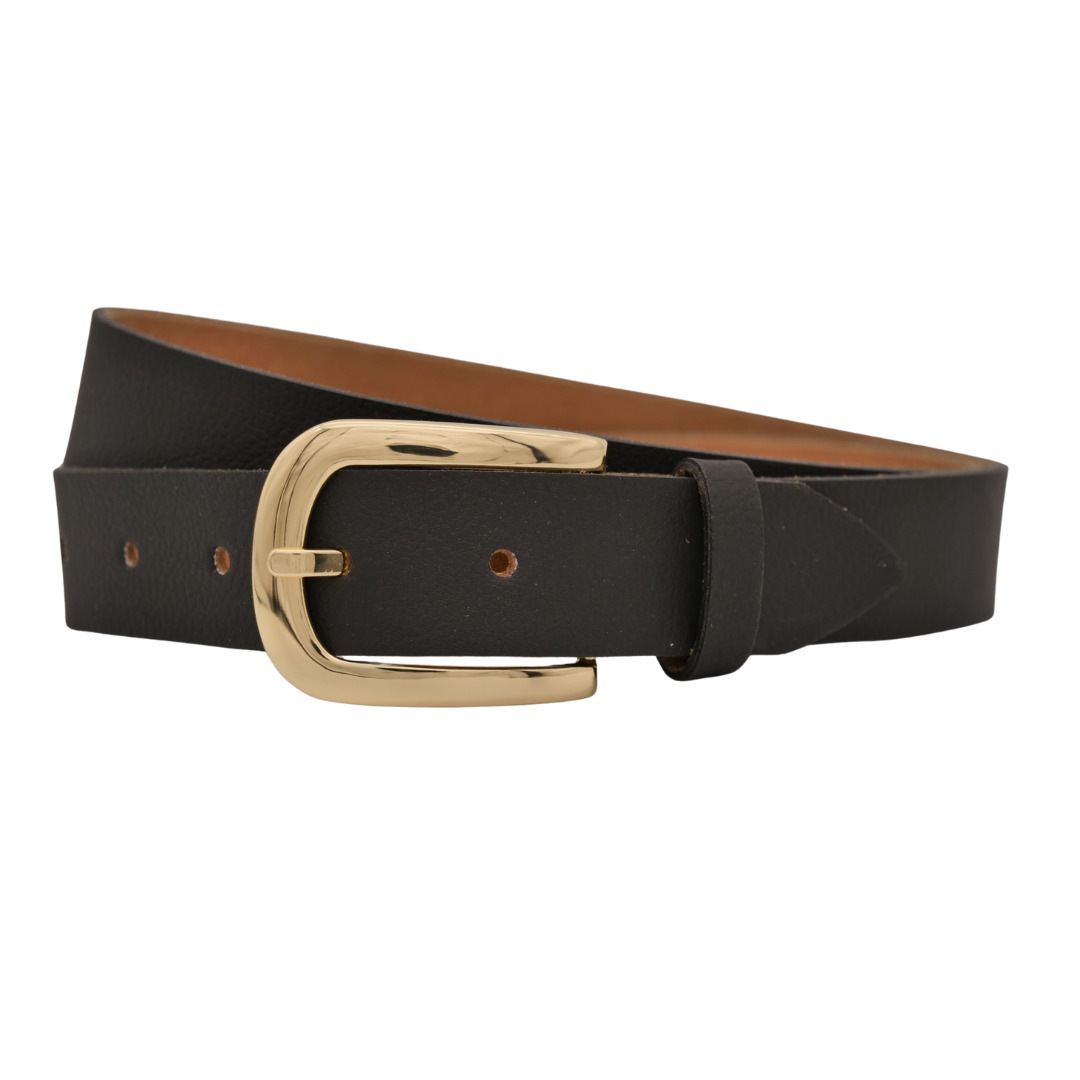 Ledergürtel ANNAMATONI "AnnaMatoni Ledergürtel Flora Ledergürtel Flora", Damen, Gr. TW95 - 110cm Gesamtlänge, schwarz (schwarz 790), 100% Leder, Gürtel Ledergürtel