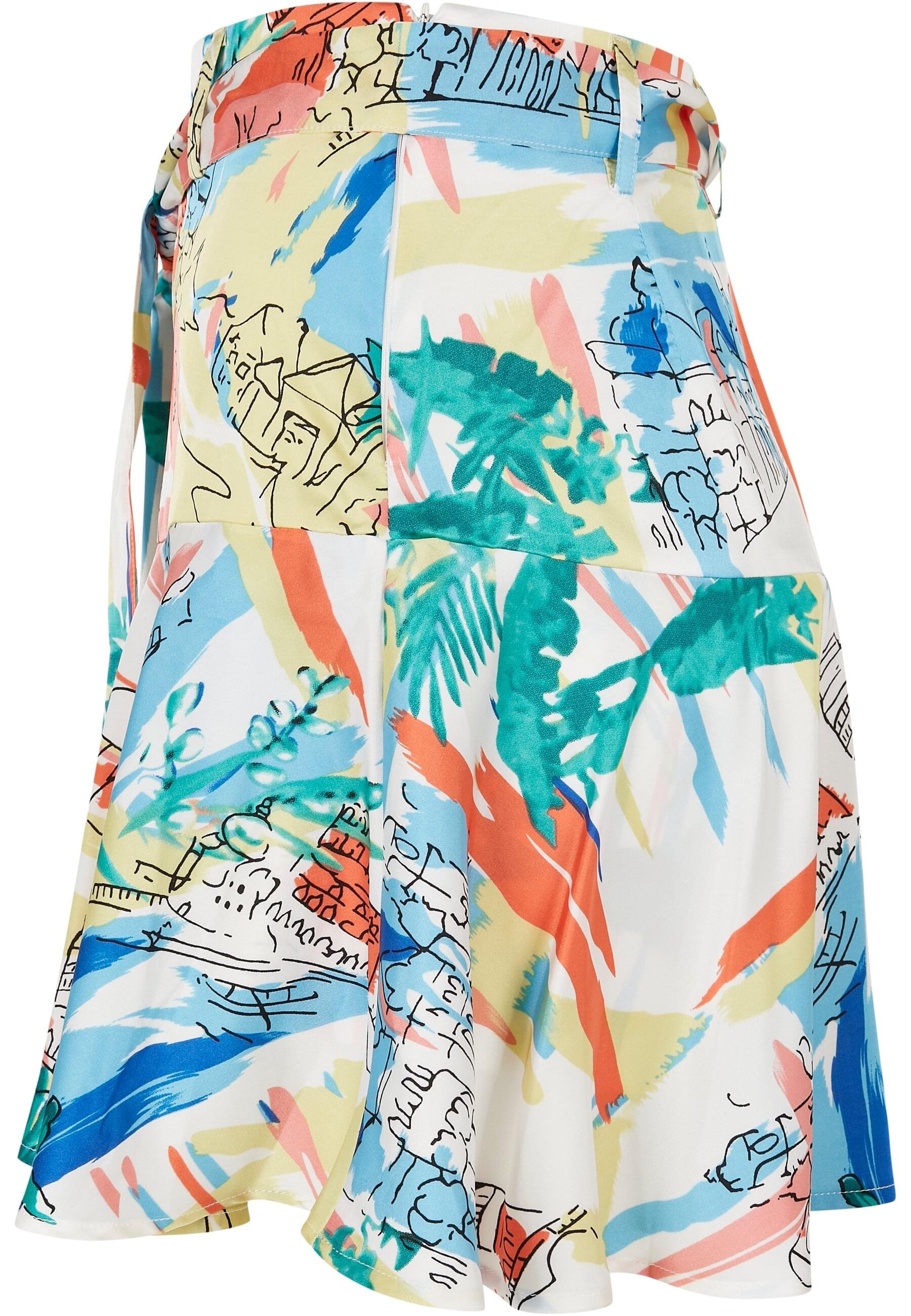URBAN CLASSICS Sommerrock »Urban Classics Damen Ladies AOP Satin Mini Skirt«, (1 tlg.)