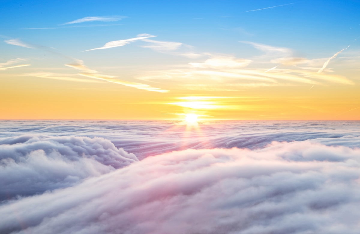 Papermoon Fototapete "WOLKEN-SONNE HIMMEL NATUR ERDE WELTALL PLANETEN XXL"