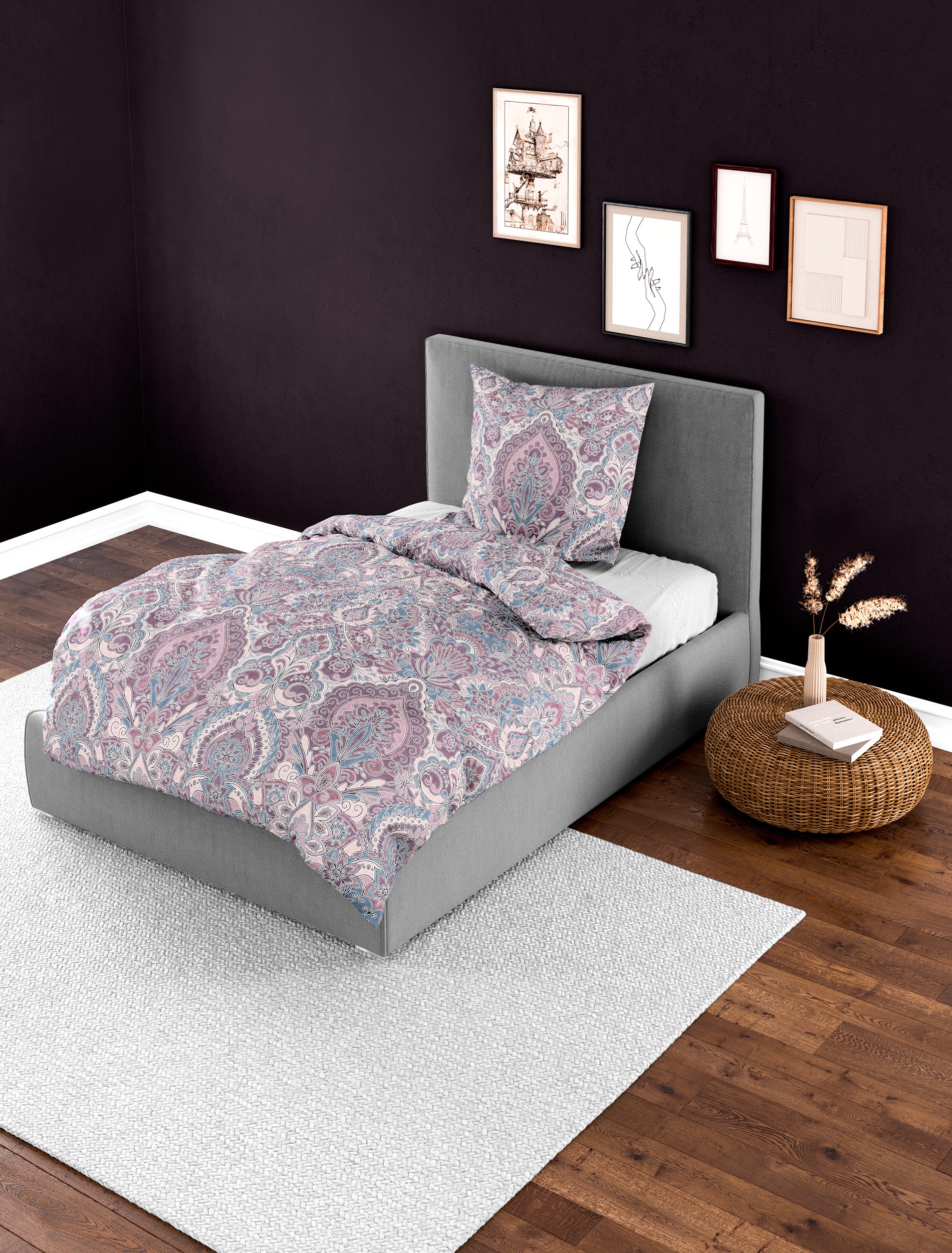 BIERBAUM Bettwäsche "3846" 2 Stk. Biber, 100 % Baumwolle, pflegeleicht, kus günstig online kaufen