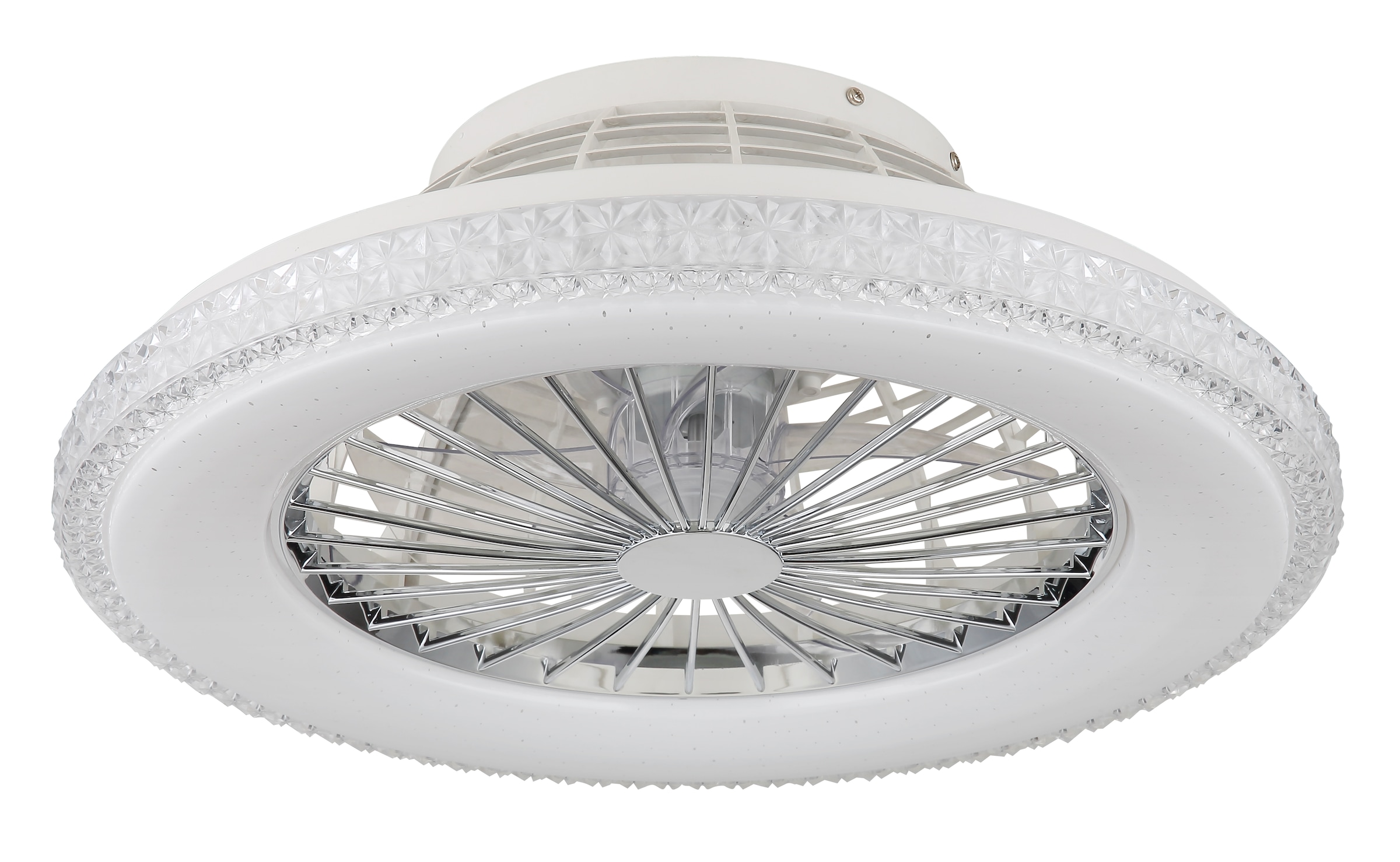 GLOBO LIGHTING Deckenleuchte »CORUSSO«, Leuchtmittel LED-Modul | LED fest integriert, Ventilator /Schlafzimmer / Wohnbereich /Arbeitszimmer / verchromt rund
