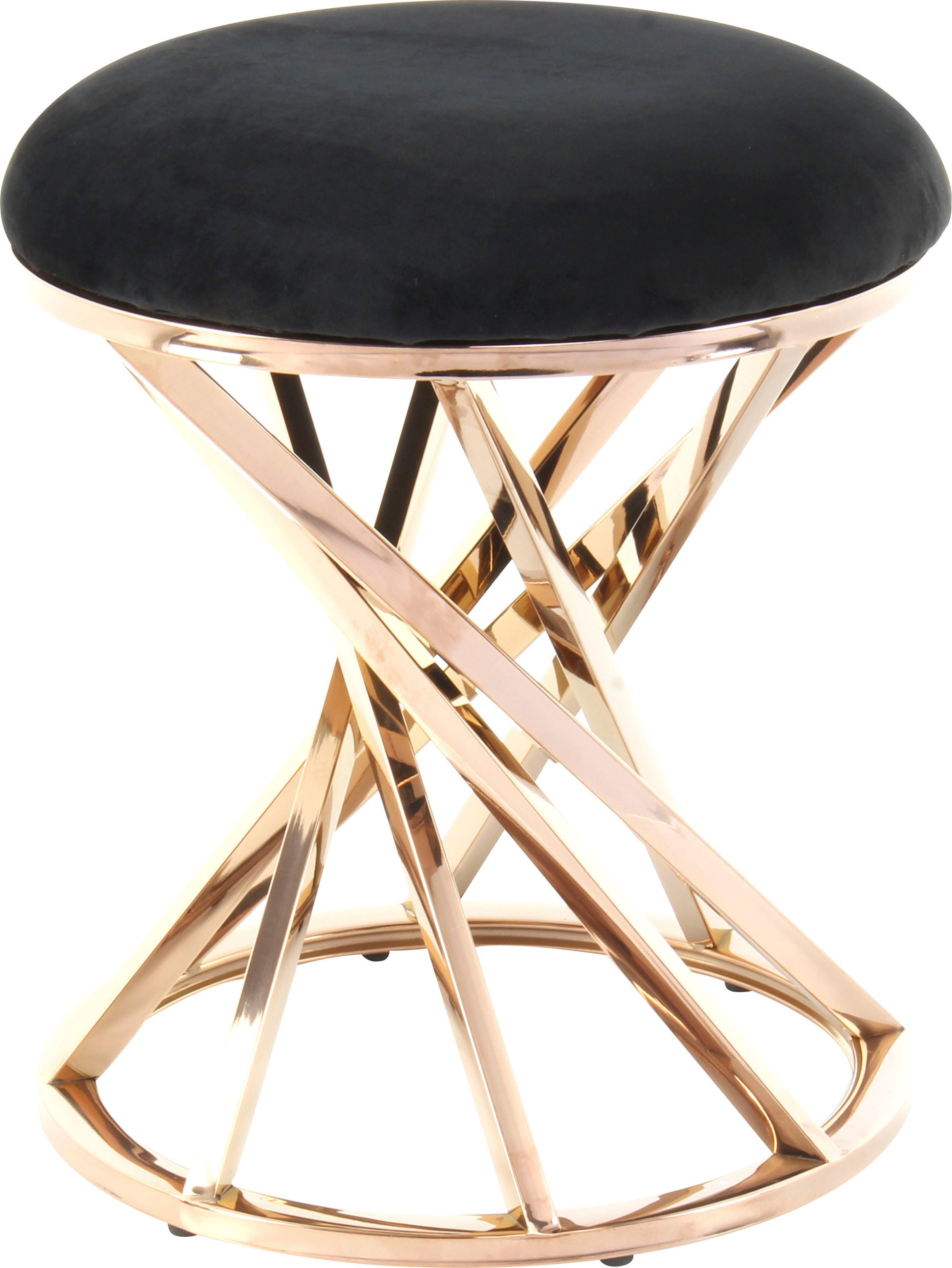 Kayoom Sitzhocker »Hocker Wesley 325,Sitzpouf in elegantem Design, Gestell aus Metall«, (1 St.), glamourös, hochwertig, mit weichem Sitzkissen und Stoffbezug