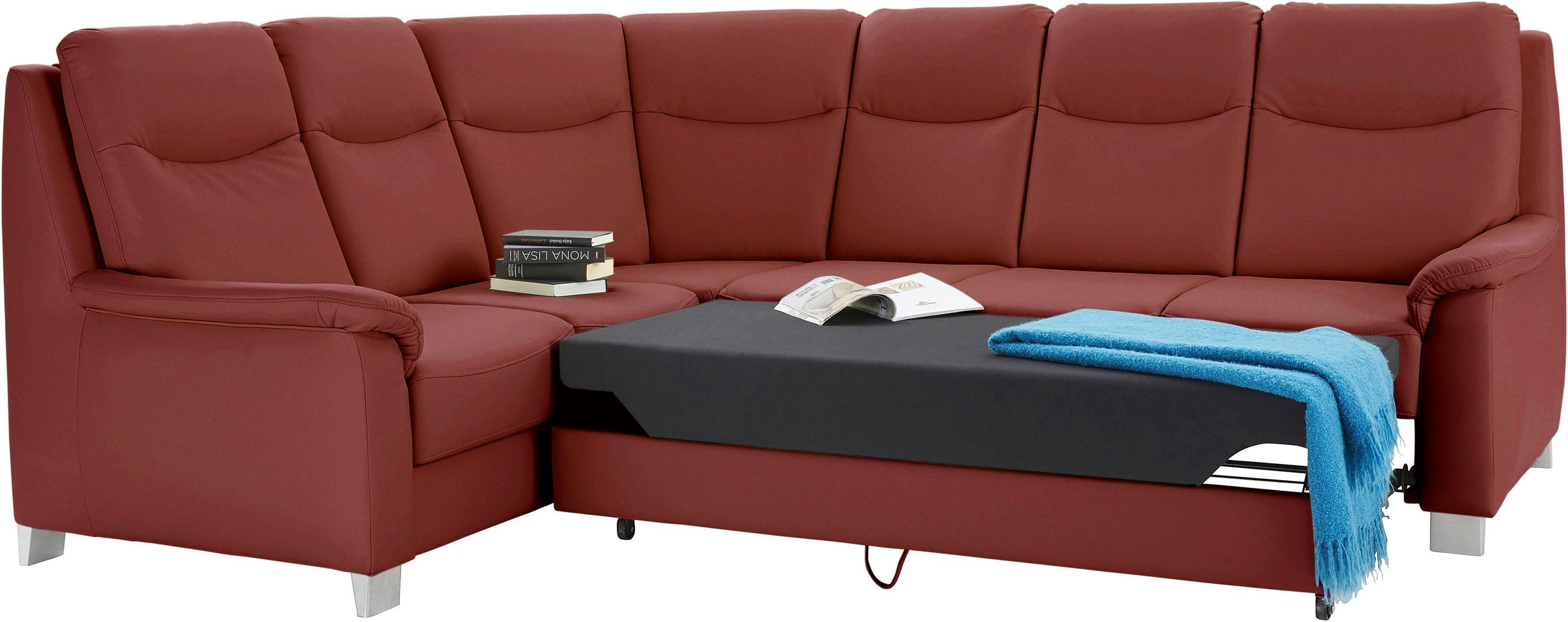 sit&more Ecksofa »Boccaccio L-Form«, mit Federkern und Kopfteilverstellung, wahlweise mit Bettfunktion