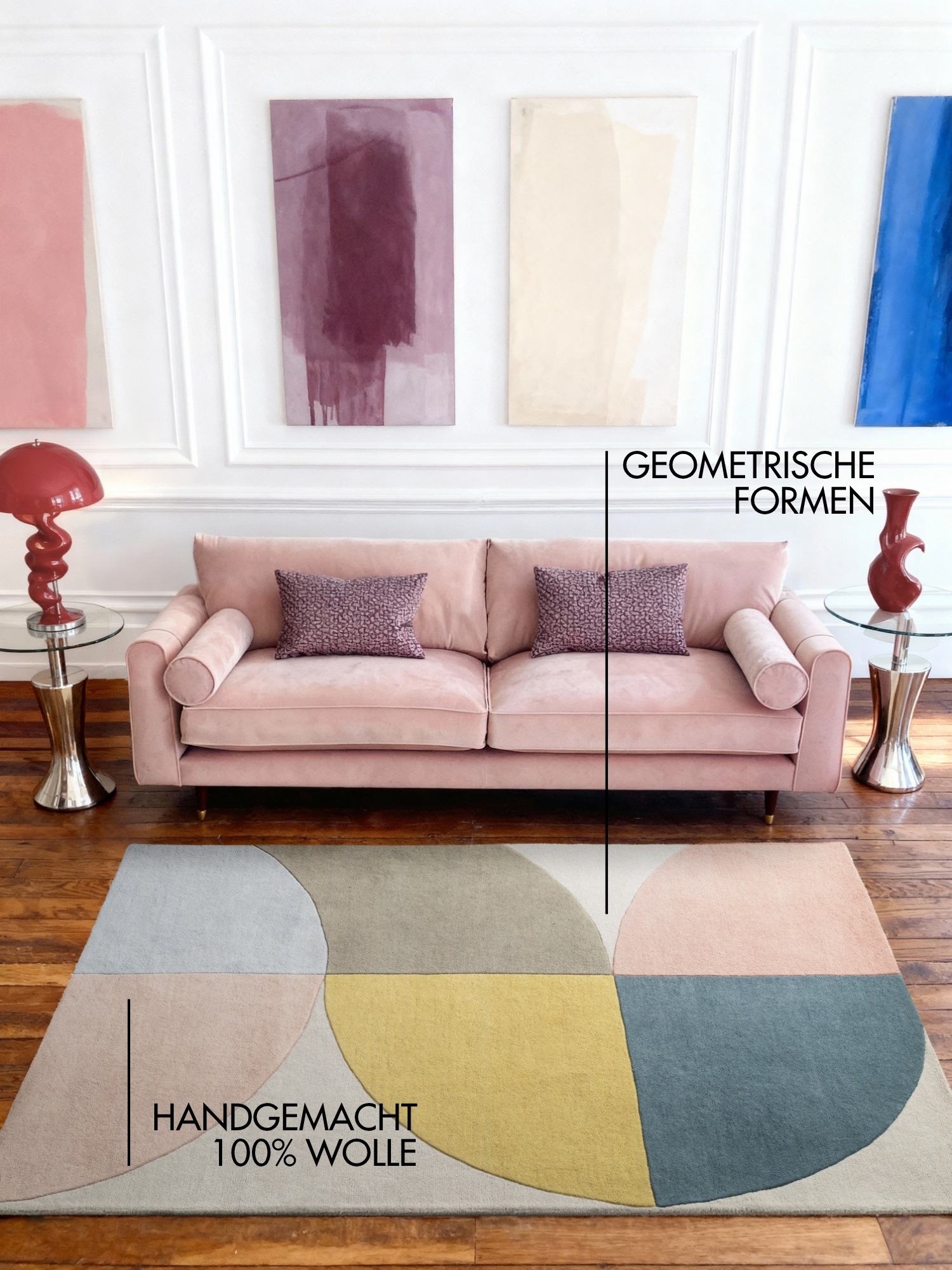 Ted Baker Savile Hand Woven Wool Rug Abstract Multicolour Living Room | Size: 120cm x 170cm