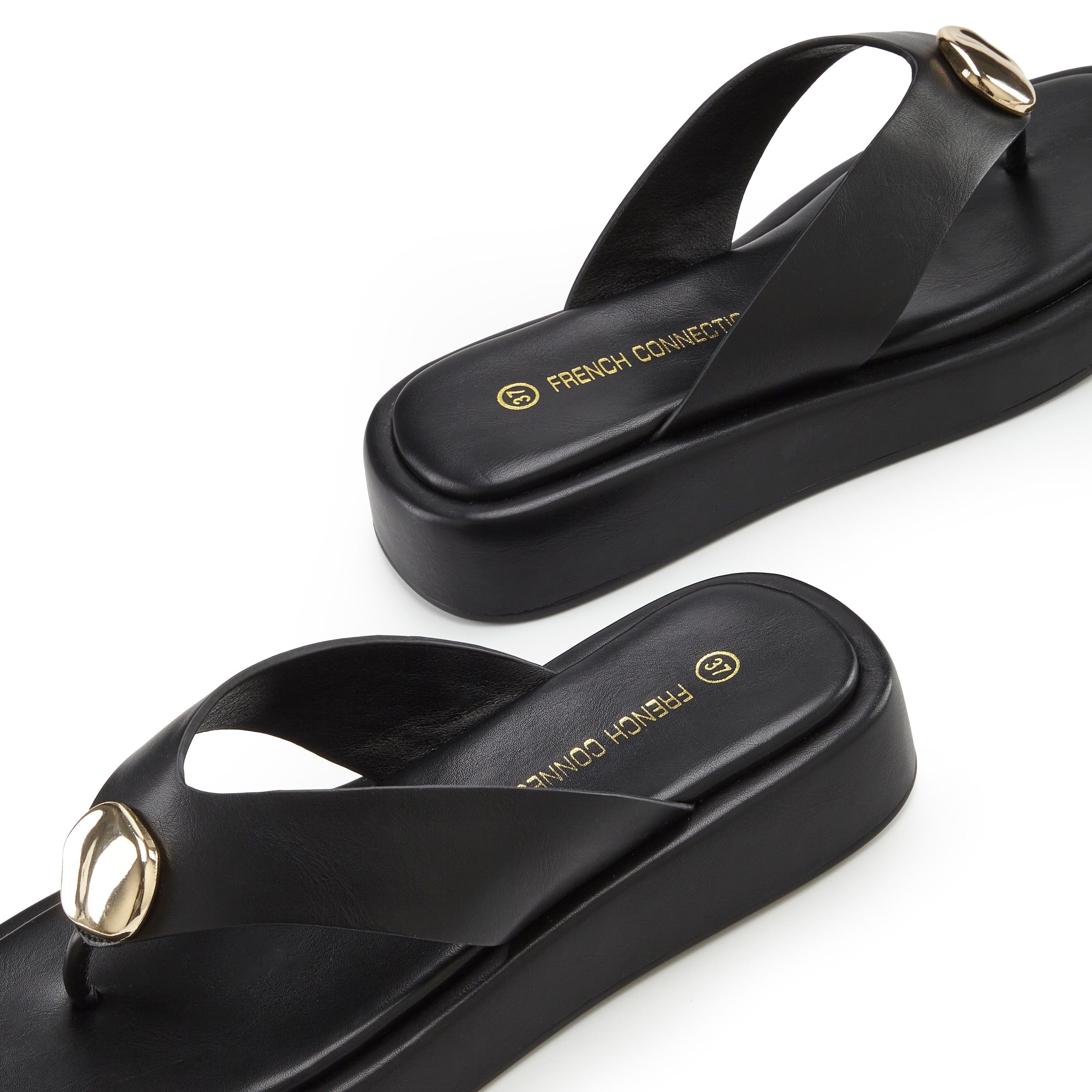 French Connection Zehentrenner »Sandale, Pantolette,«  Zehentrenner, Badeschuh mit Schmuckelement VEGAN