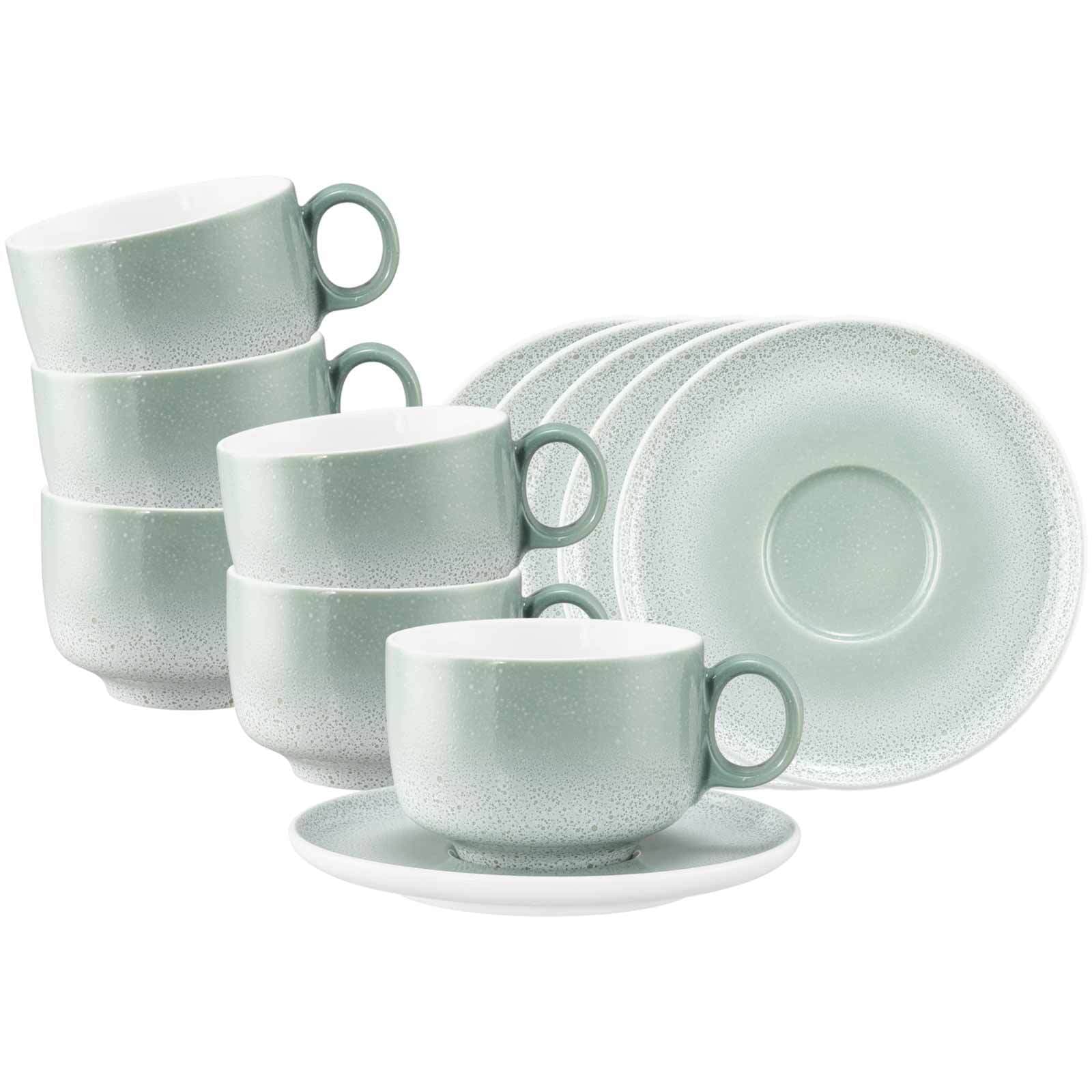 Seltmann Weiden Tasse "Milchkaffeetassen mit Untertassen Sento Home 350 ml 6er Set" Spülmaschinengeeignet, Mikrowellengeeignet, Ofenfest, Salamandergeeignet, Kühlschrankgeeignet, Gefrierschrankgeeignet