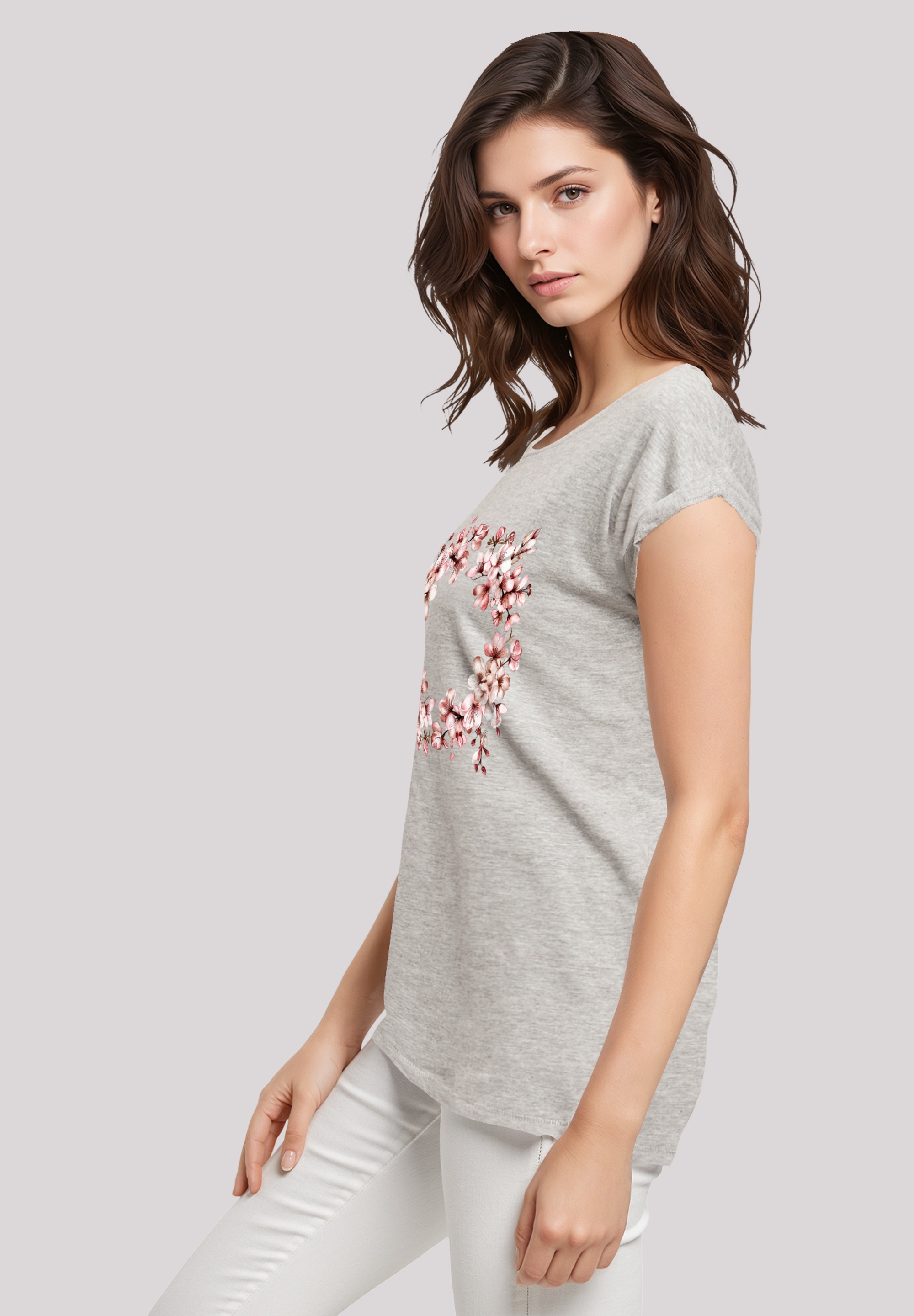 F4NT4STIC T-Shirt »Rosa Frühlings Blumenkranz Dekor«, Premium Qualität