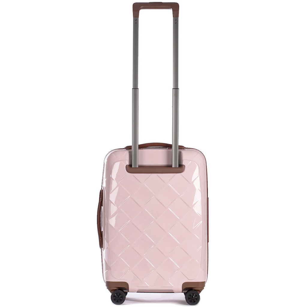 Stratic Hartschalen-Trolley »Leather&More S mit Vortasche, rose«, 4 Rollen