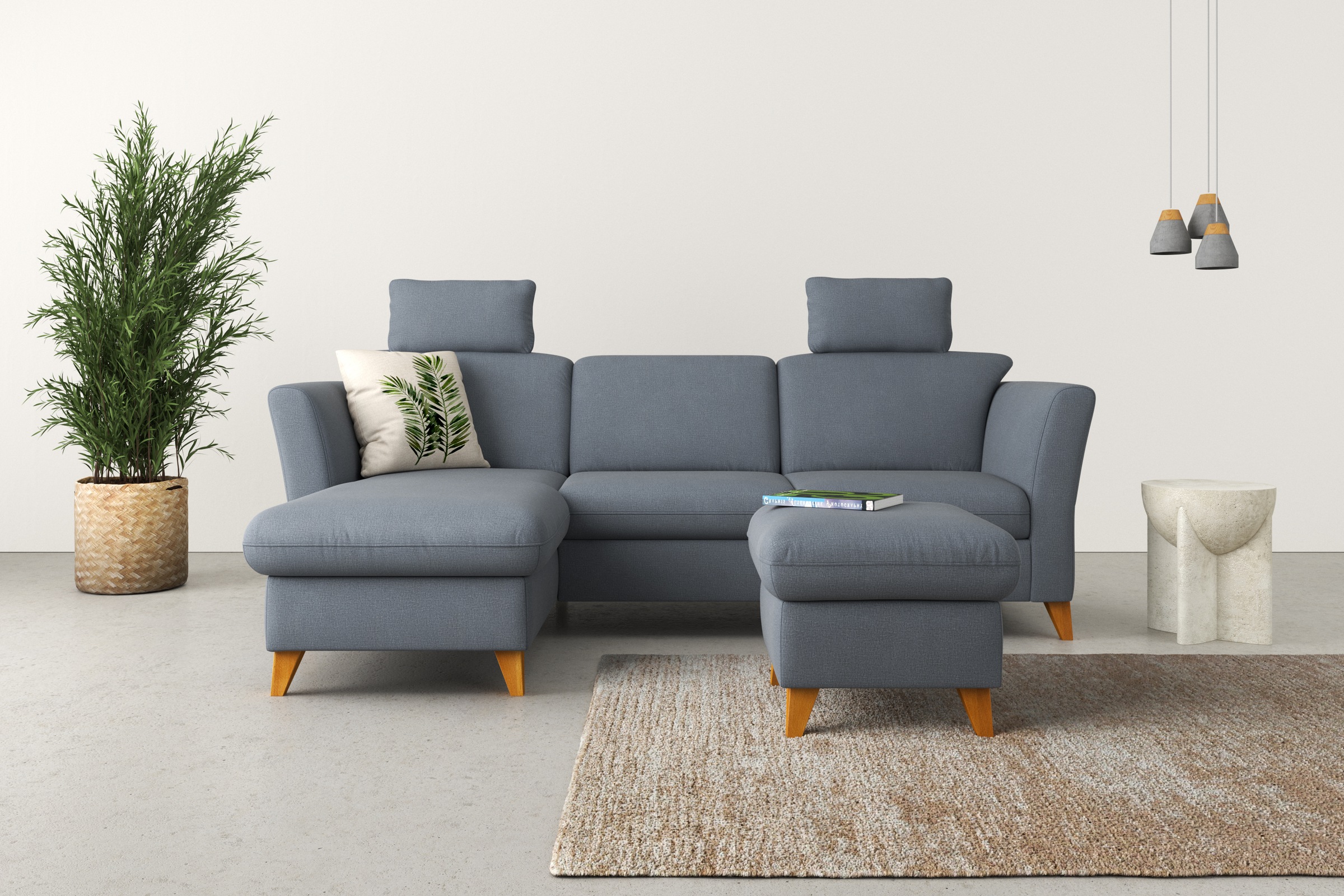 Home affaire Ecksofa "Trelleborg L-Form" Federkern-Polsterung, wahlweise mit Schlaffunktion und Bettkasten