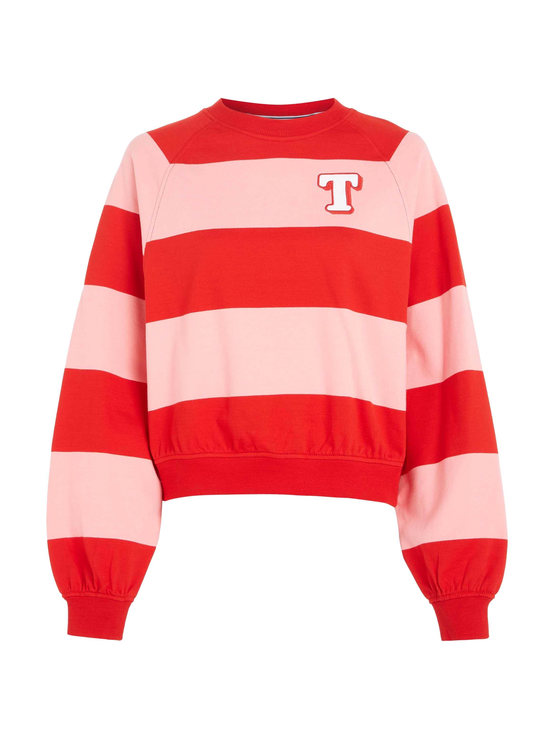 Tommy Jeans Sweatshirt »TJW RLX LETTERMAN STRP CREW EXT«, mit allover Colorblock Streifen