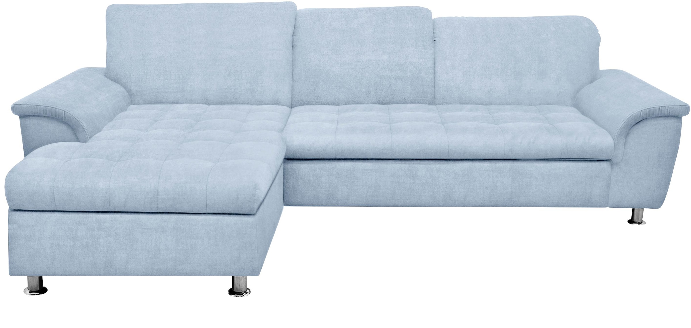 DOMO collection Ecksofa "FRANZI 278x170x81 cm, Steppung im Sitzbereich, L-Form" wahlweise mit Bettfunktion, Bettkasten und Kopfteilverstellung
