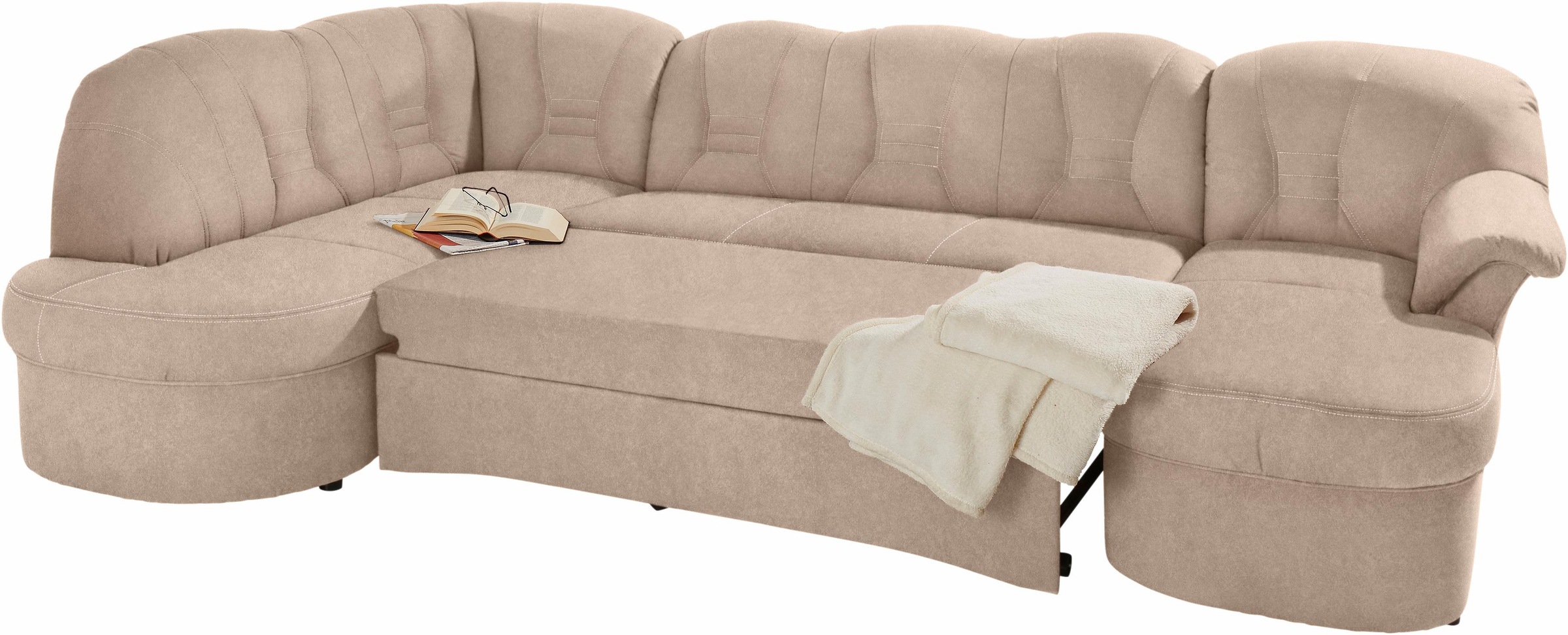 DOMO collection Wohnlandschaft »Elva U-Form«, wahlweise mit Bettfunktion und Federkern