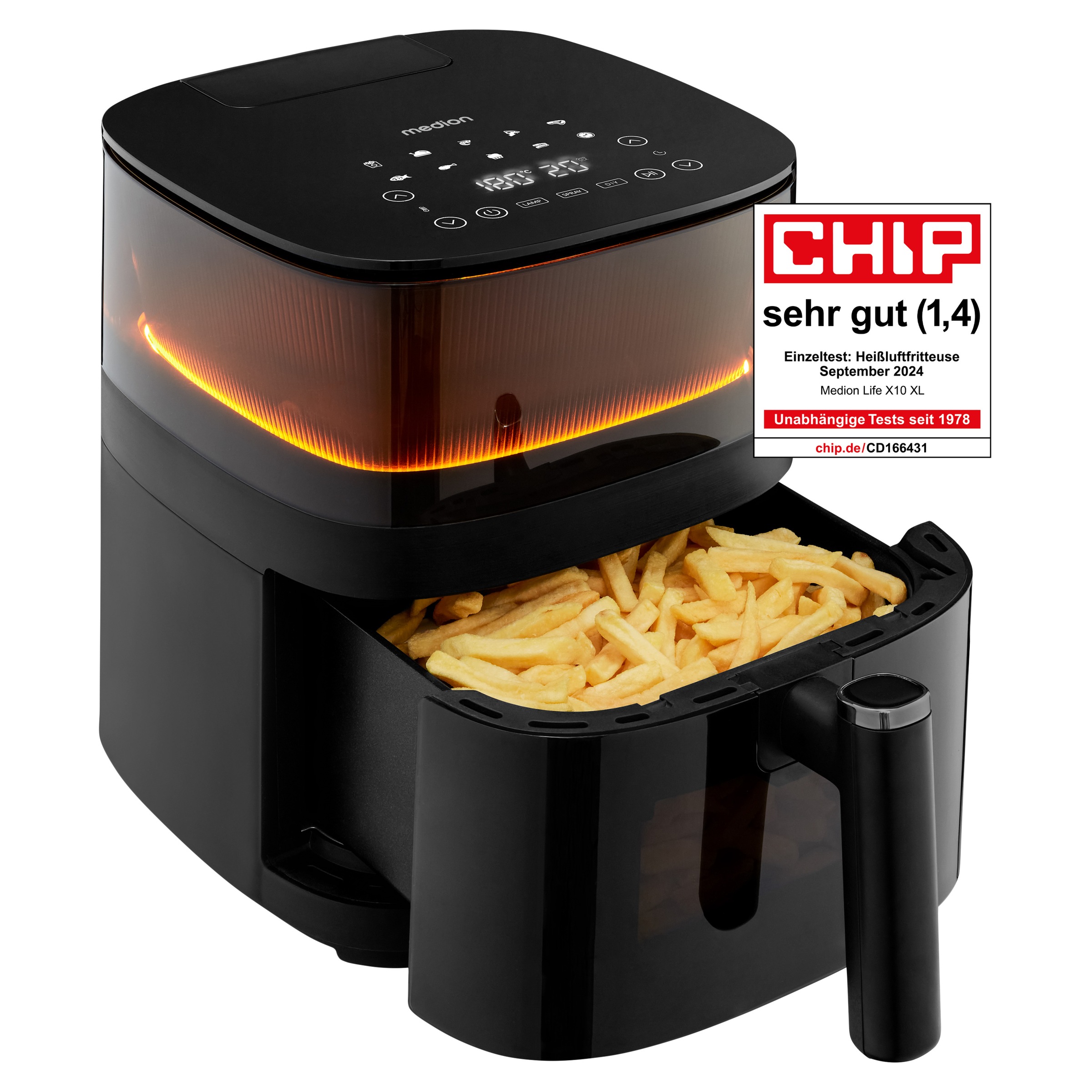 Medion Heißluftfritteuse "X10 XL (MD 11780), 5 L, 10 Automatikprogramme, Wa günstig online kaufen