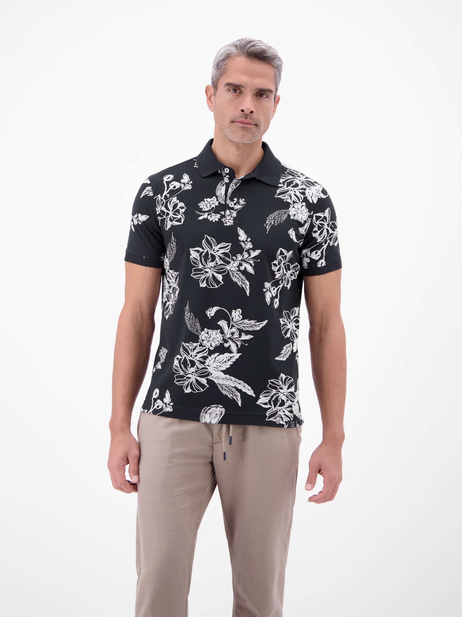 LERROS Poloshirt Kurzarm mit floralem Allover-Print günstig online kaufen