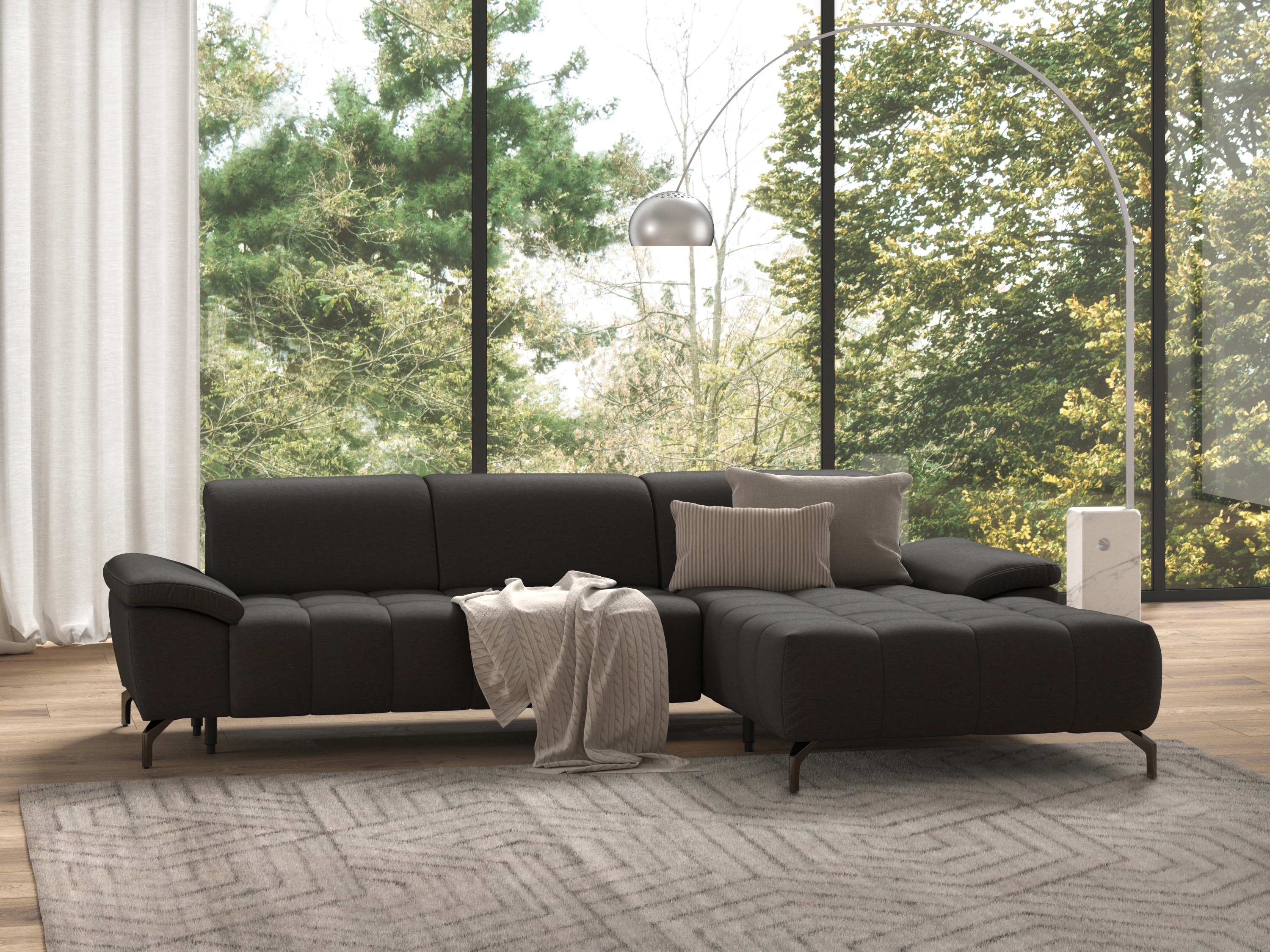 sit&more Ecksofa "Cool L-Form" wahlweise mit Kopfteilverstellung und Vorziehsitz, motorisch