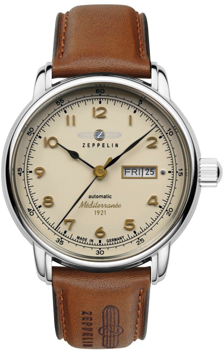 ZEPPELN Automatkuhr 100 Jahre, Médterranée, 9664-5, Armbanduhr ZEPPELN Automatkuhr 100 Jahre, Médterranée, 9664-5, Armbanduhr