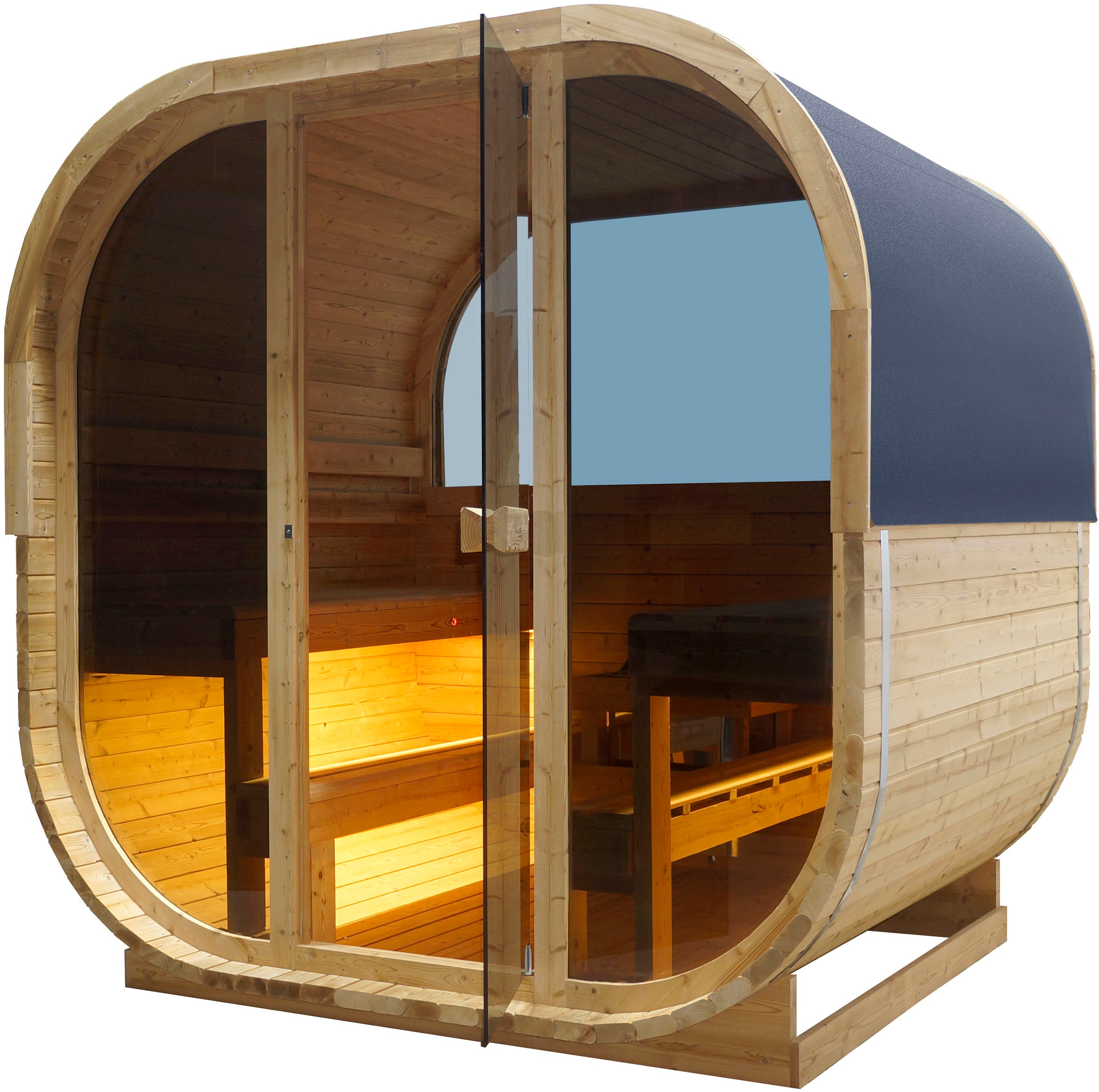 Sanotechnik Sauna »»HANKO« Außensauna«, geeignet für 6 Personen, Fichtenholz