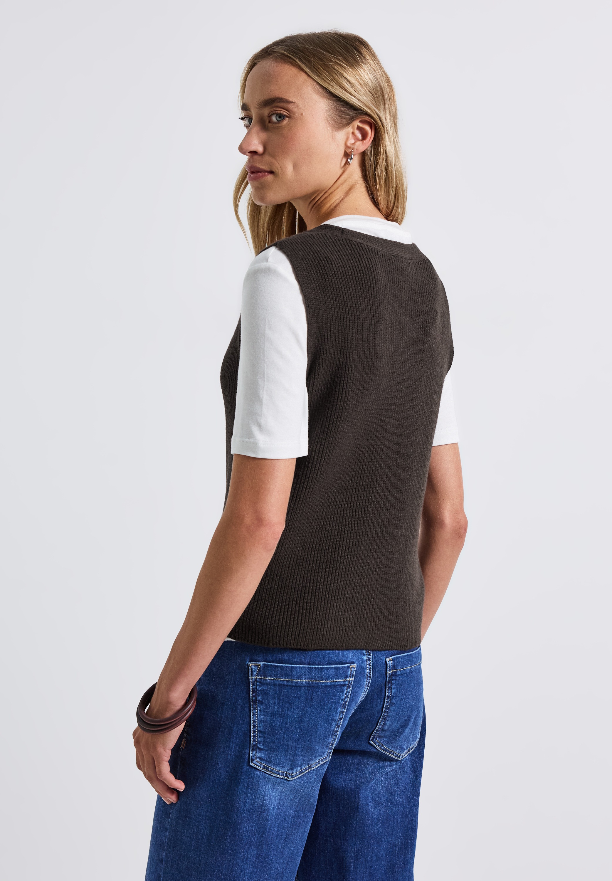 STREET ONE Kurzweste, im angenehmen Materialmix günstig online kaufen