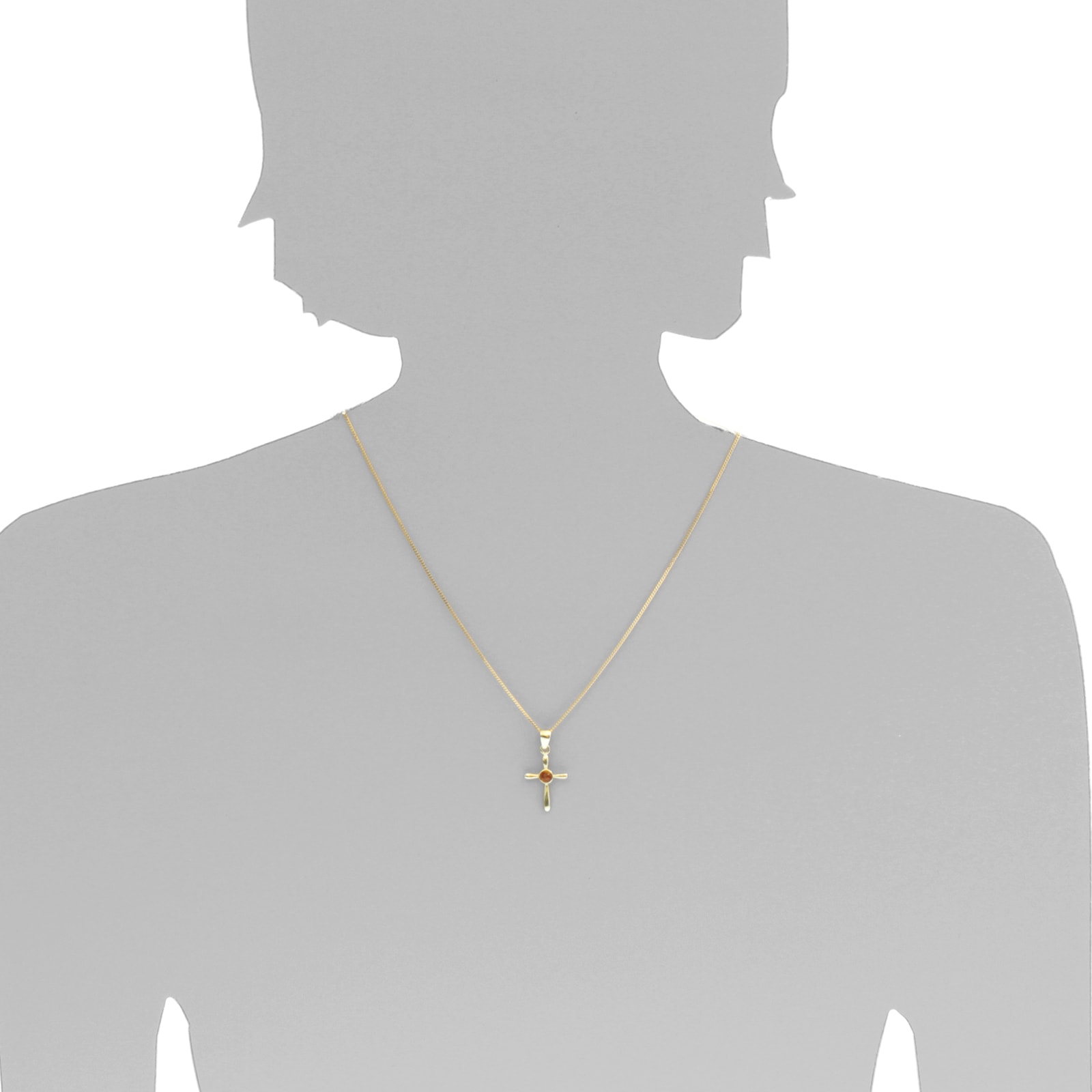 OSTSEE-SCHMUCK Kette und Anhänger Set »- Kreuz 22 x 16 - Gold 333/000 - Bernstein«
