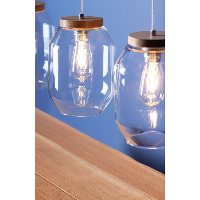 BRITOP LIGHTING Pendelleuchte »Vaso«, Naturprodukt aus Kiefernholz,  Nachhaltig, Hochwertige Glasschirme | BAUR